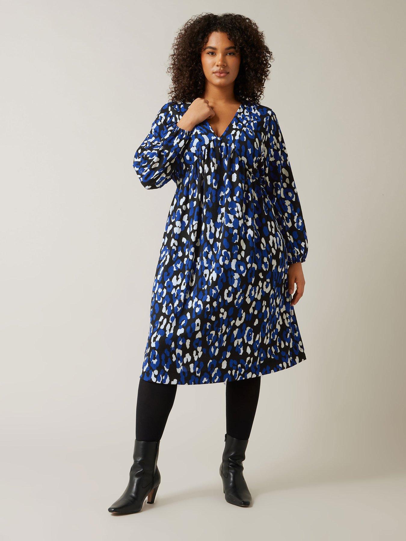 undefined Spot Print Jersey Crepe Dress - Black
