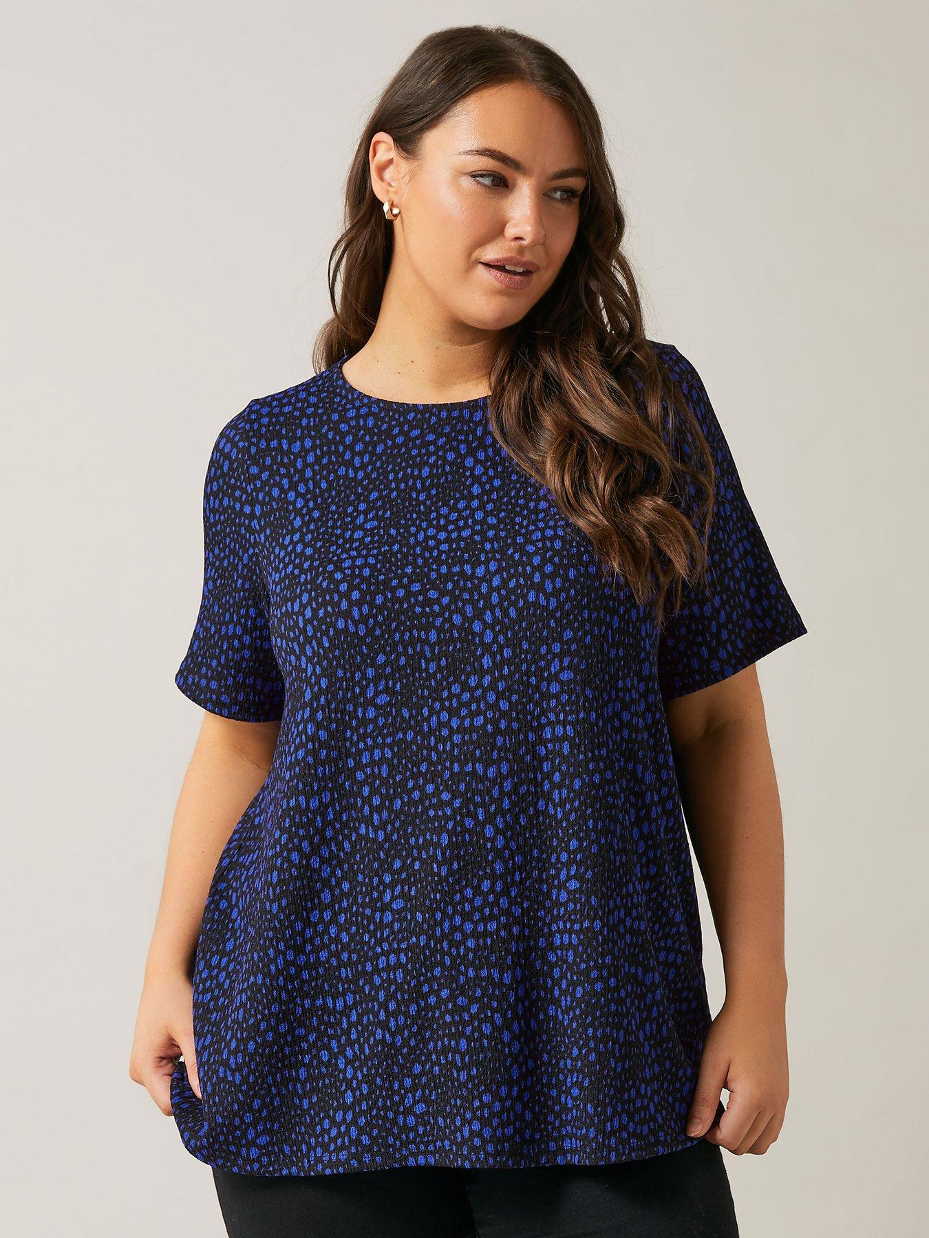 undefined Spot Print Top - Black/Navy