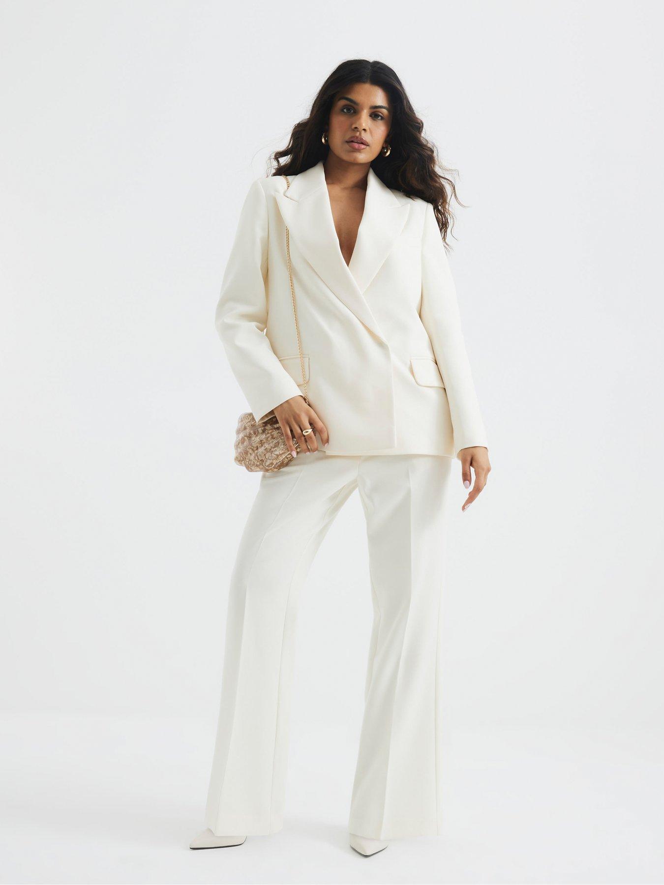 image of river-island-slim-flare-trouser-cream