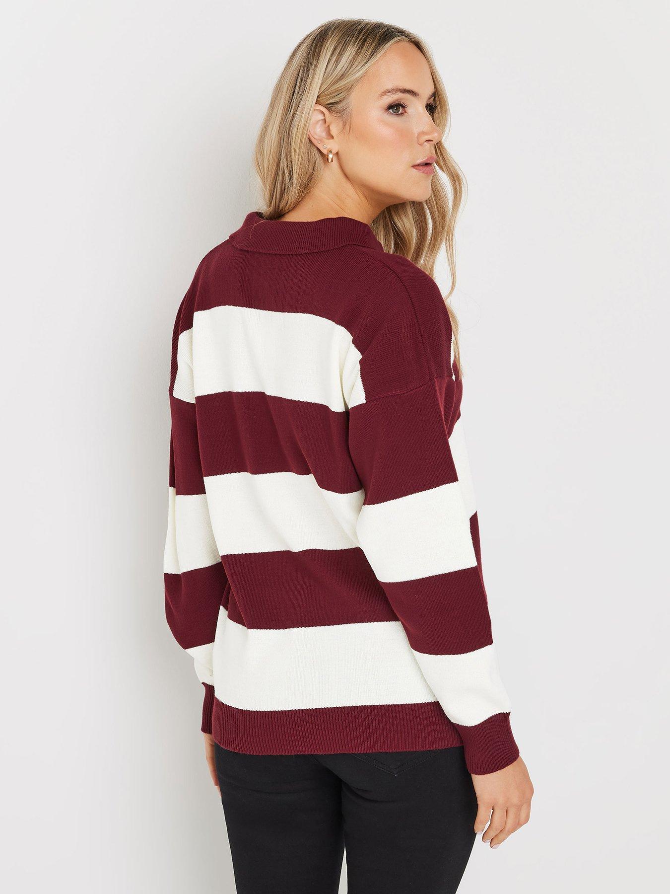 image of long-tall-sally-knitted-polo-top-red