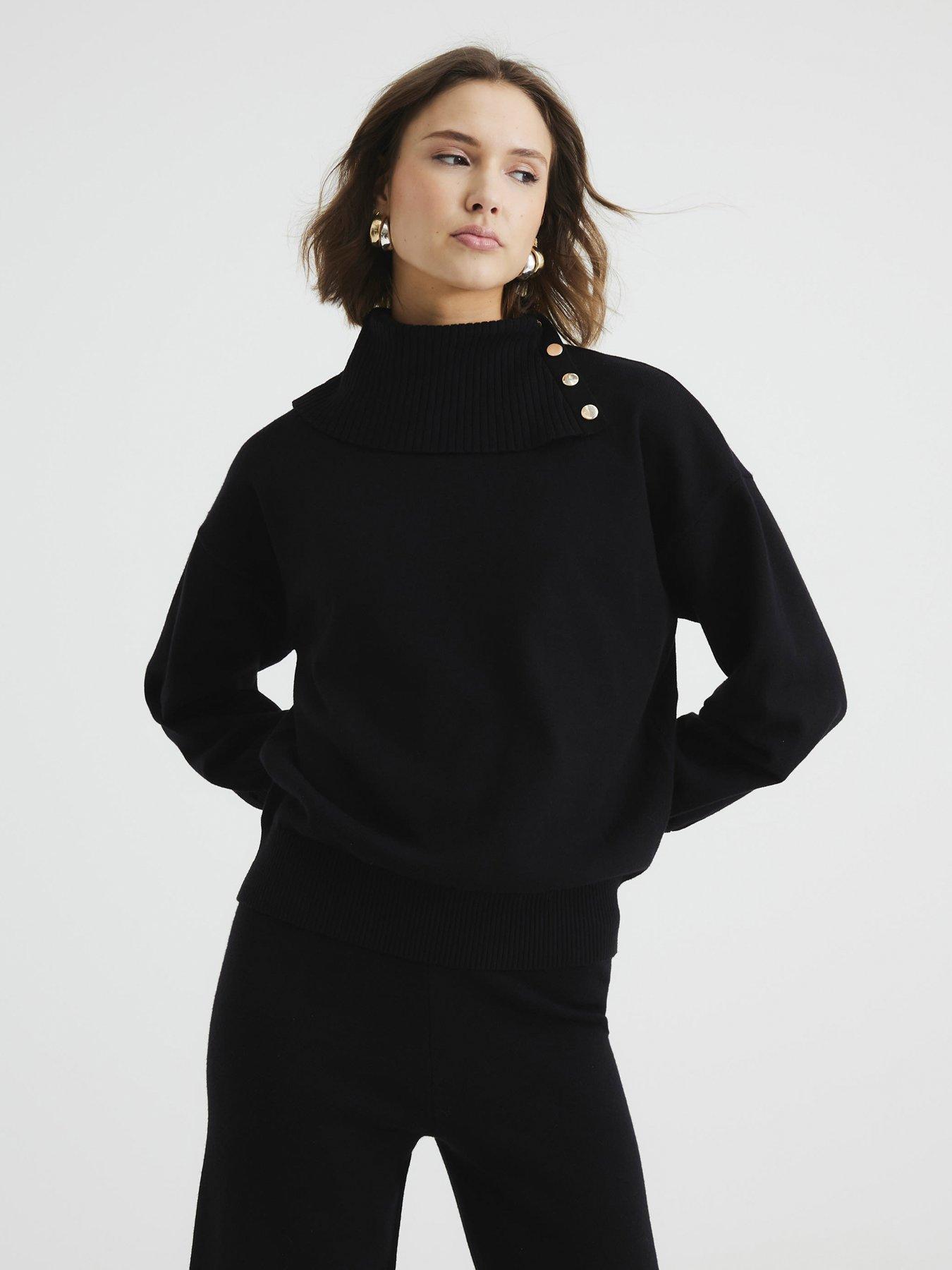 undefined Popper Detail Lounge Trouser - Black