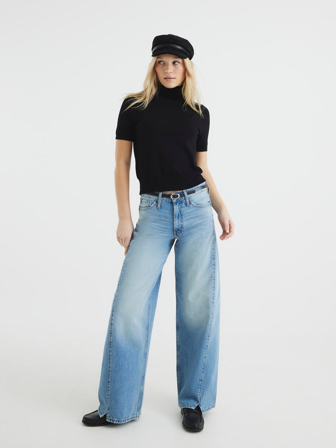 River Island Baggy Wide Leg Jean - Blue