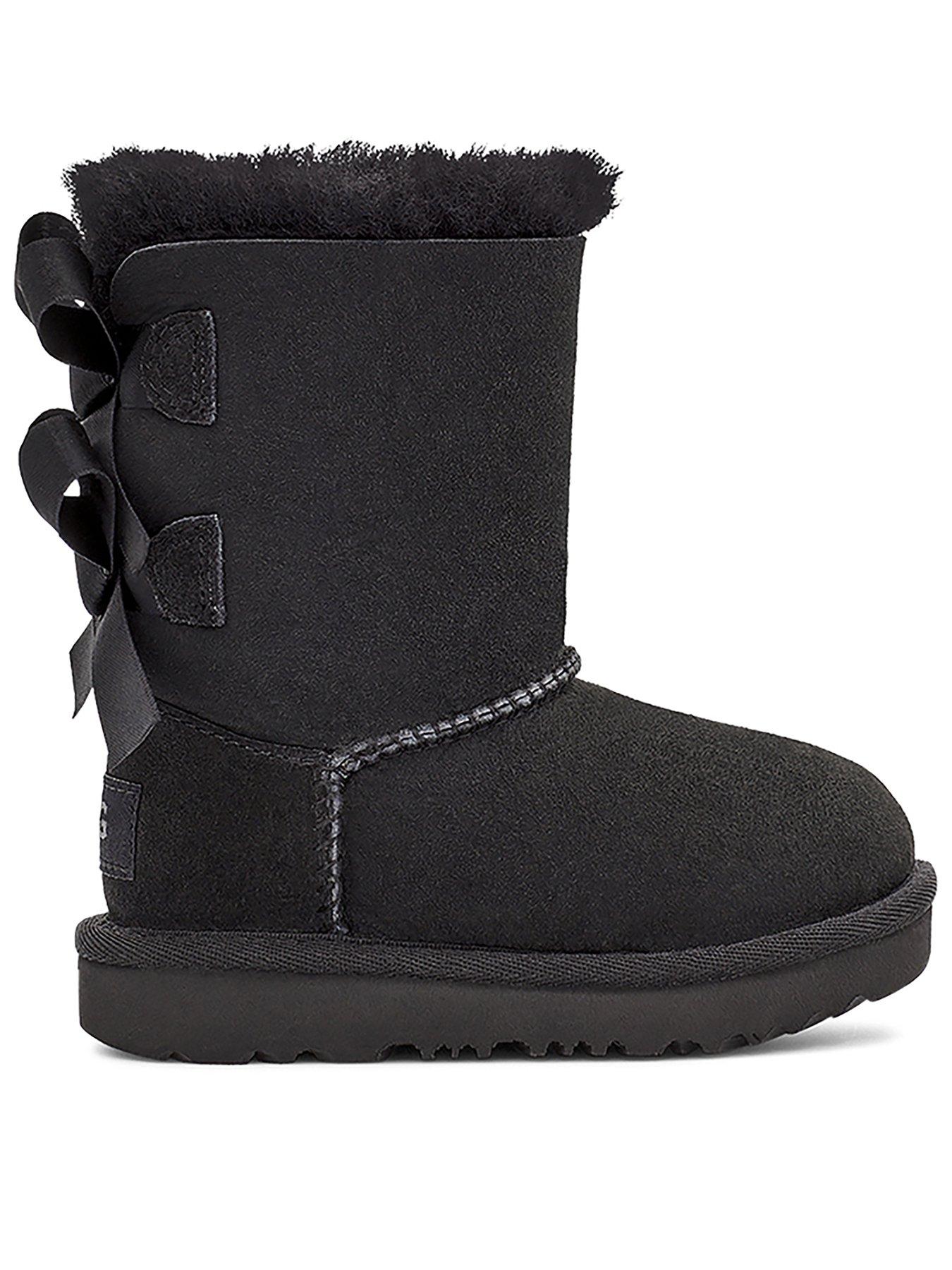 Image 1 of 3 of UGG Kids Bailey Bow II Boots - Black