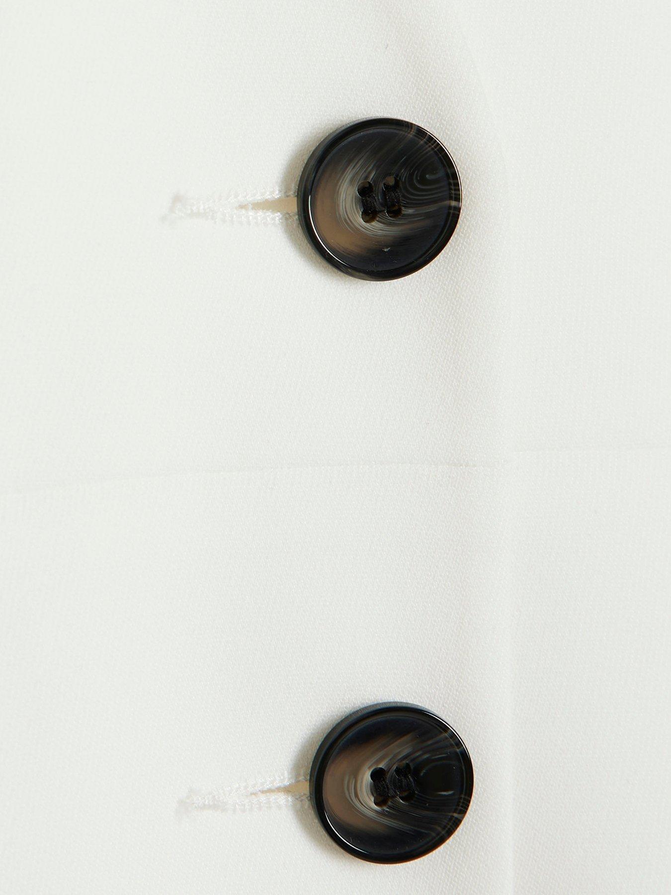 Image 6 of 6 of River Island V Neck Button Front Waistcoat - White