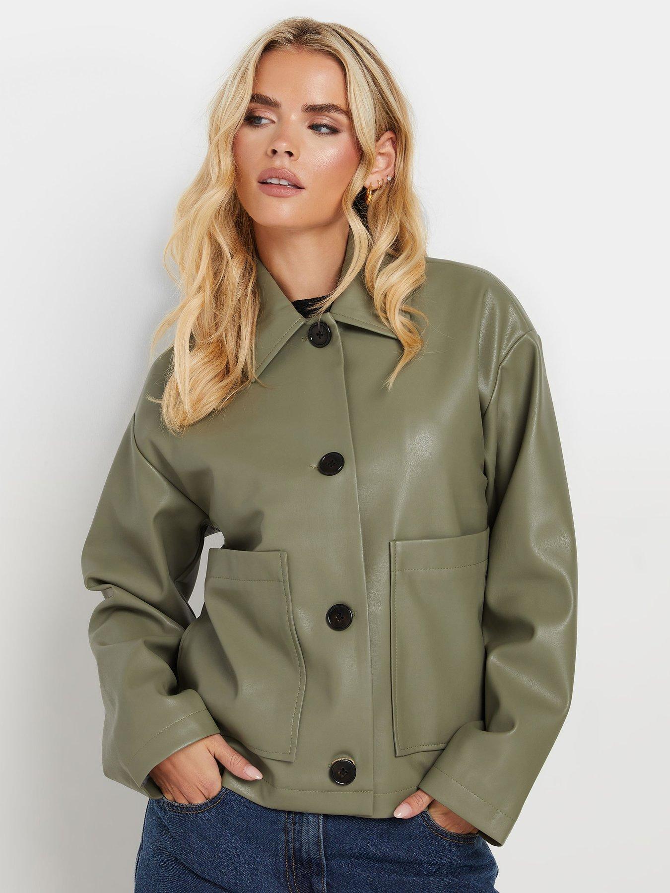 undefined Petite Pu Jacket - Green
