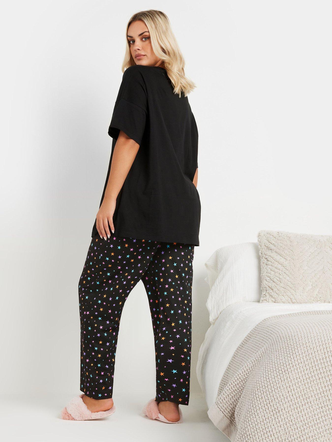  image of yours-curve-dreams-tatty-teddy-pj-set-black