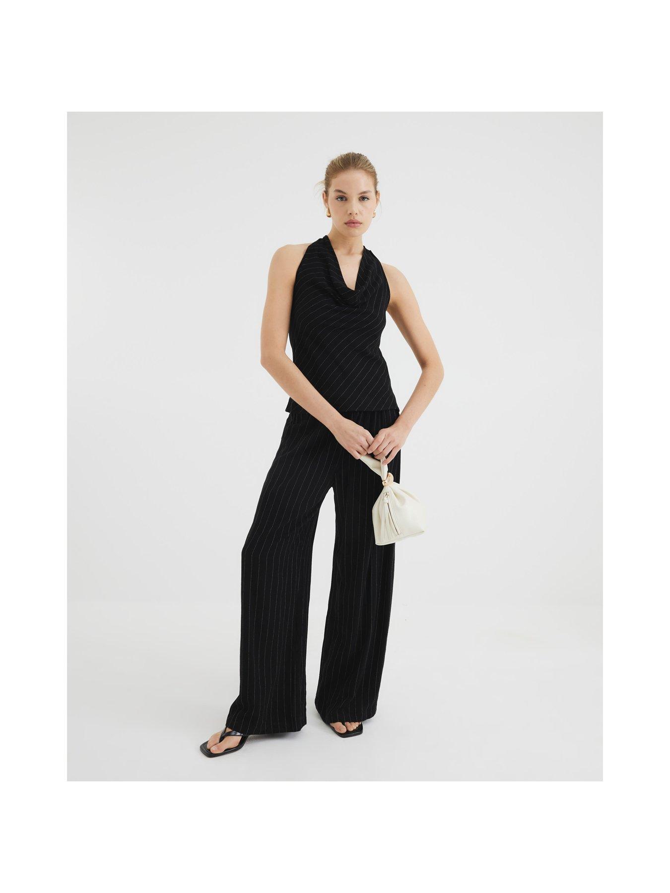  image of river-island-halter-neck-tie-top-black