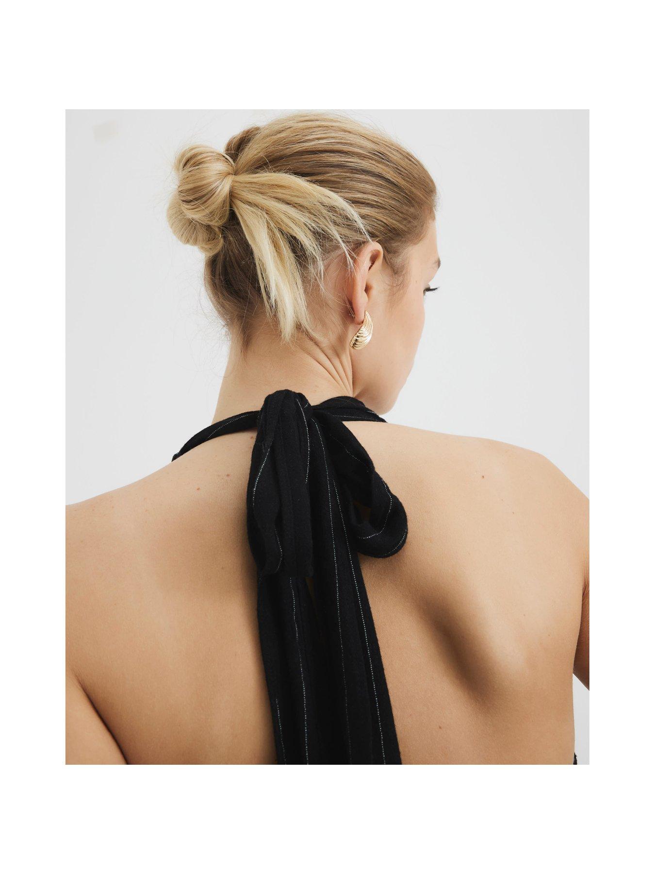  image of river-island-halter-neck-tie-top-black