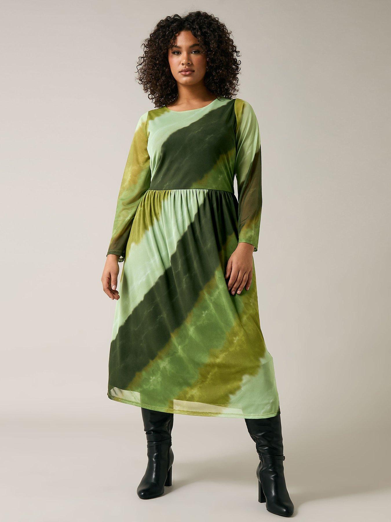  image of evans-smudge-print-mesh-dress