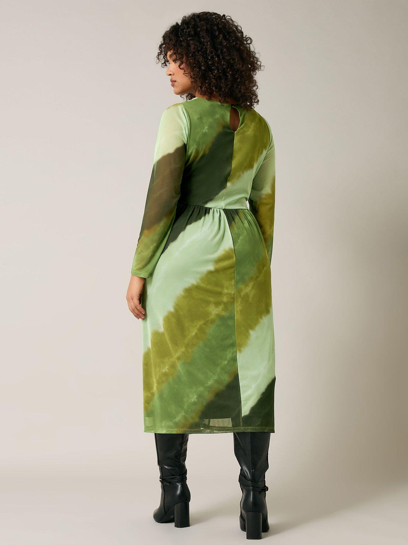  image of evans-smudge-print-mesh-dress