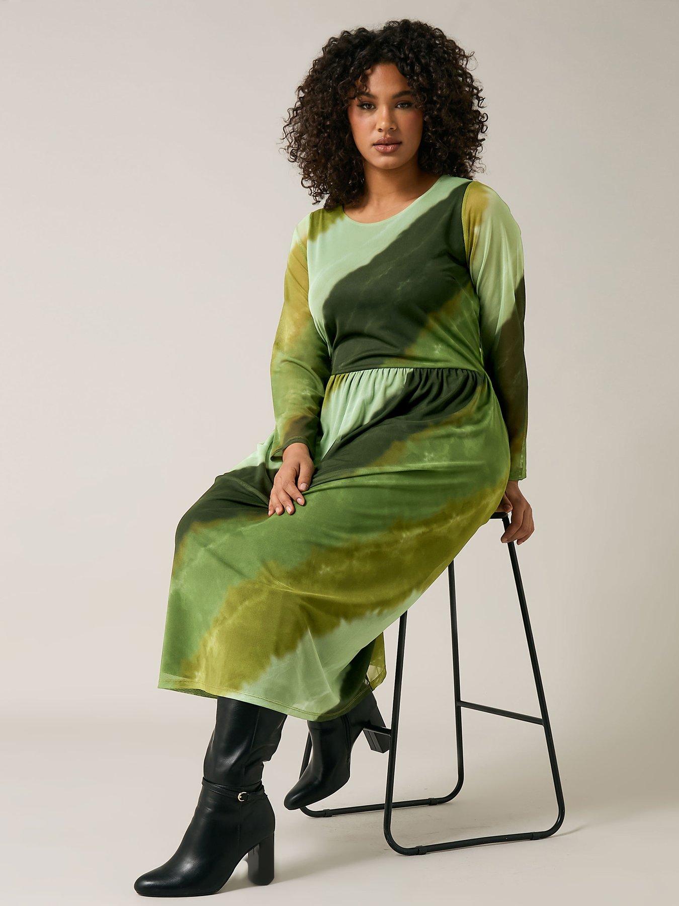  image of evans-smudge-print-mesh-dress