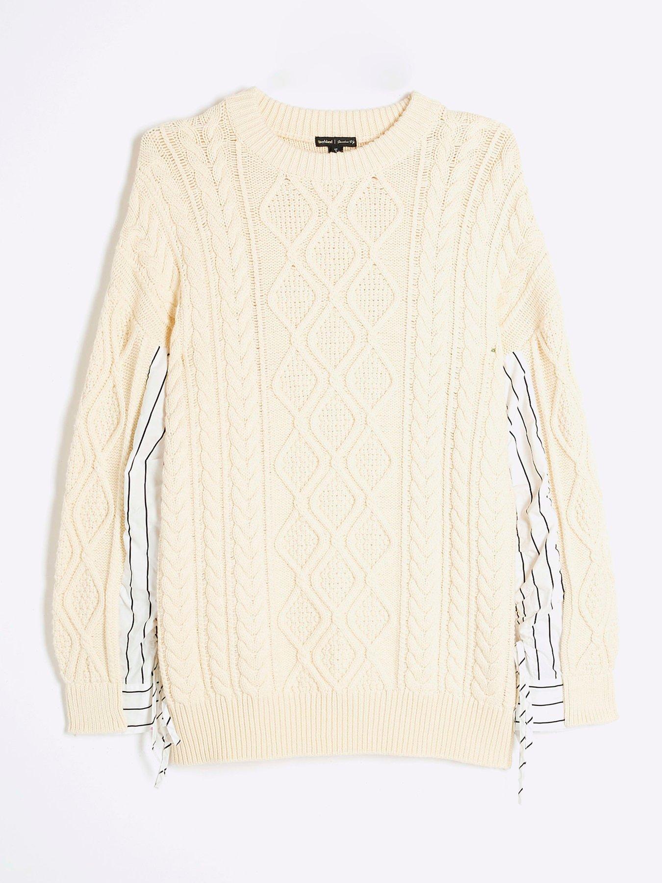  image of river-island-hybrid-jumper-cream