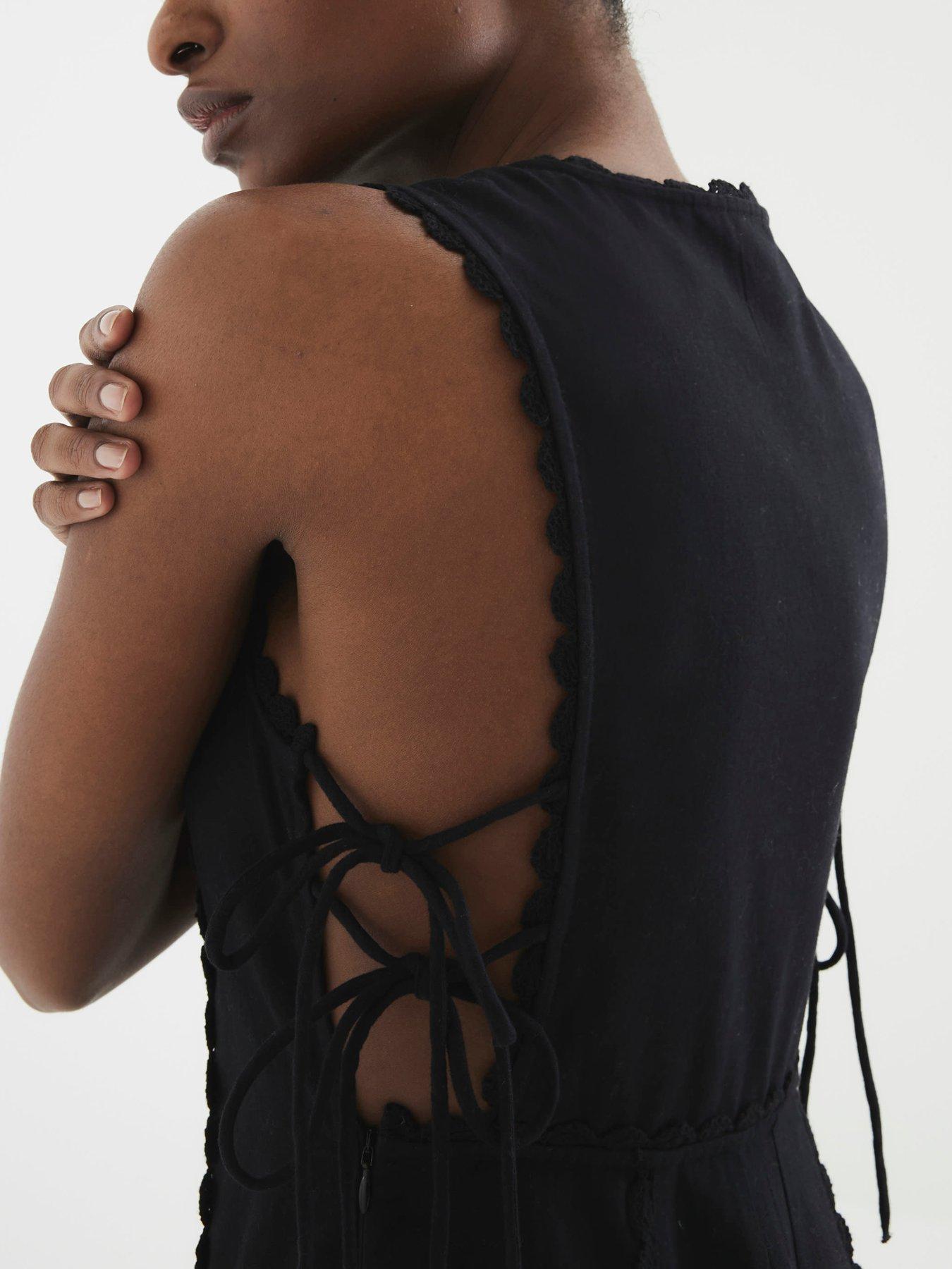  image of river-island-lace-insert-dress-black