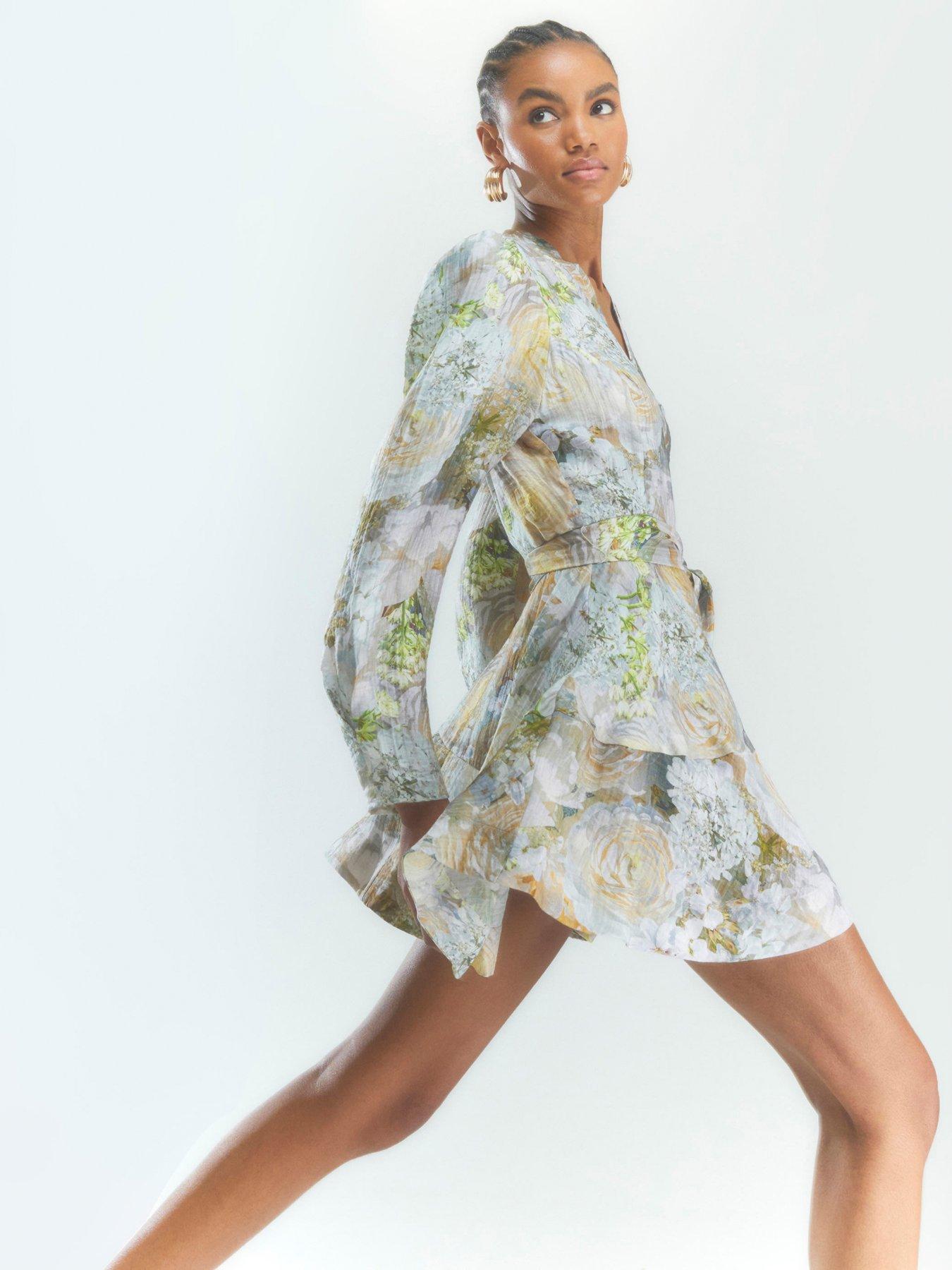 River Island Printed Mini Dress - Bright Blue | Littlewoods