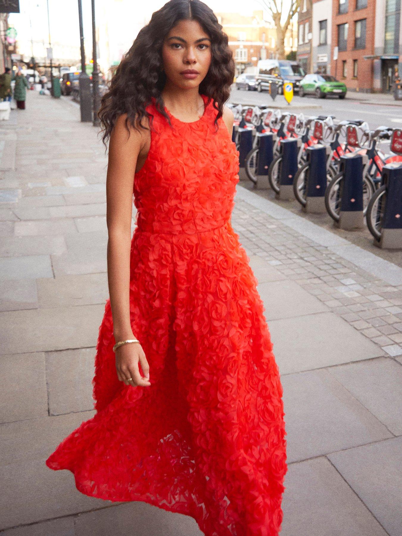  image of river-island-rose-prom-dress-red