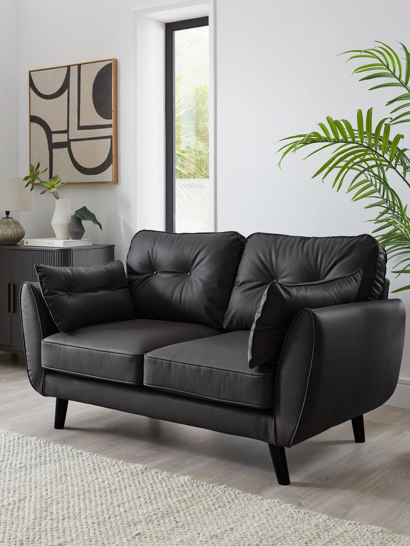 Very Home Paulo Faux Leather 2 Seater Standard Back Sofa - FSC® Certified