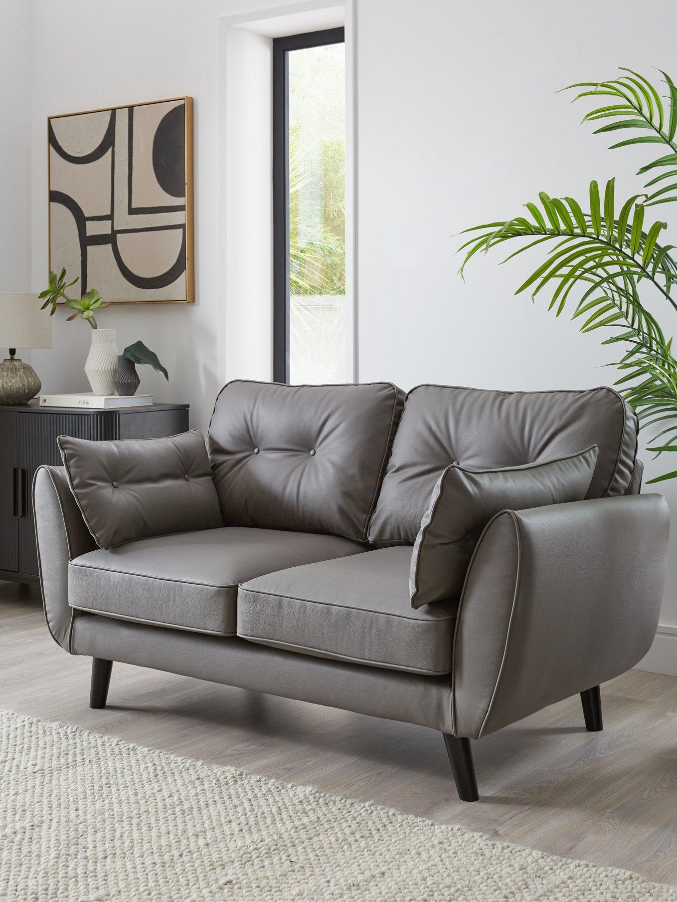 Very Home Paulo Faux Leather 2 Seater Standard Back Sofa - FSC® Certified