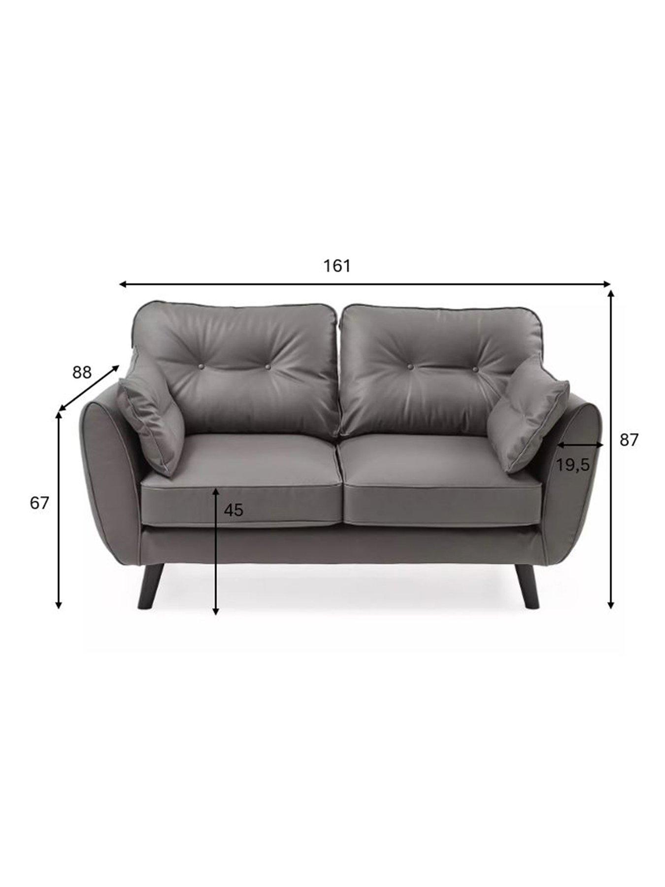 Image 6 of 7 of The Very Collection Paulo Faux Leather 2 Seater Standard Back Sofa&nbsp;-&nbsp;FSC&reg; Certified