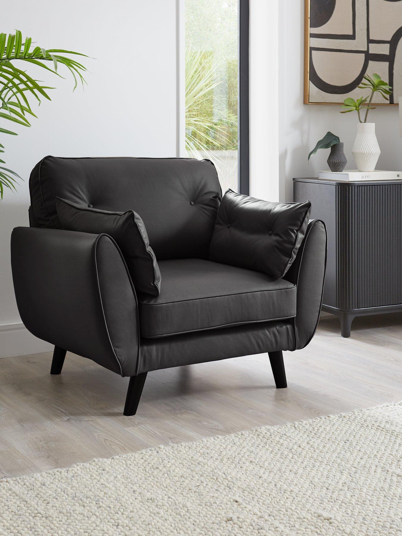 Very Home Paulo Faux Leather Standard Back Armchair - FSC® Certified