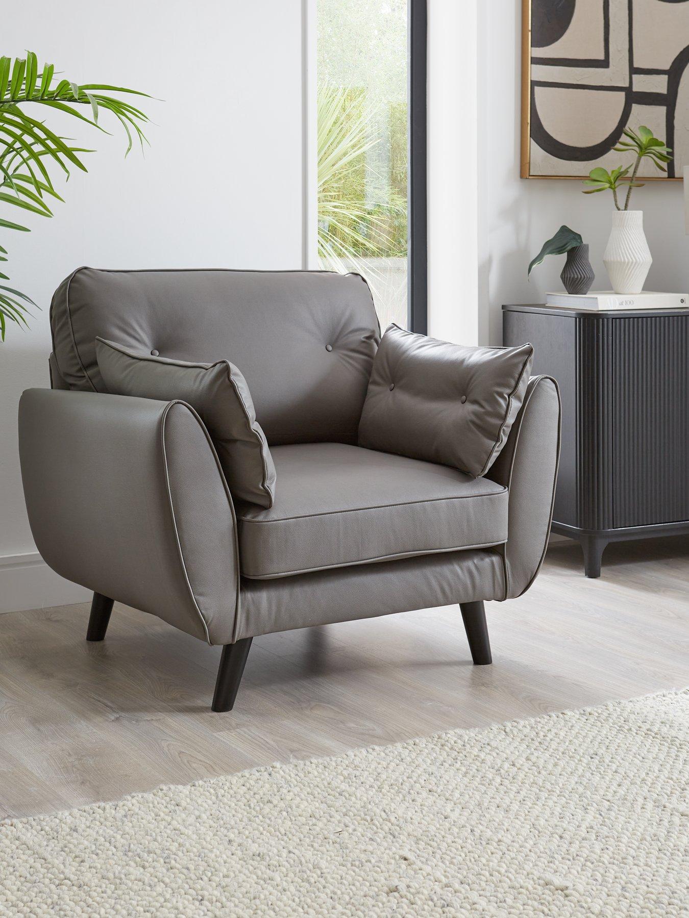 The Very Collection Paulo Faux Leather Standard Back Armchair - FSC® Certified