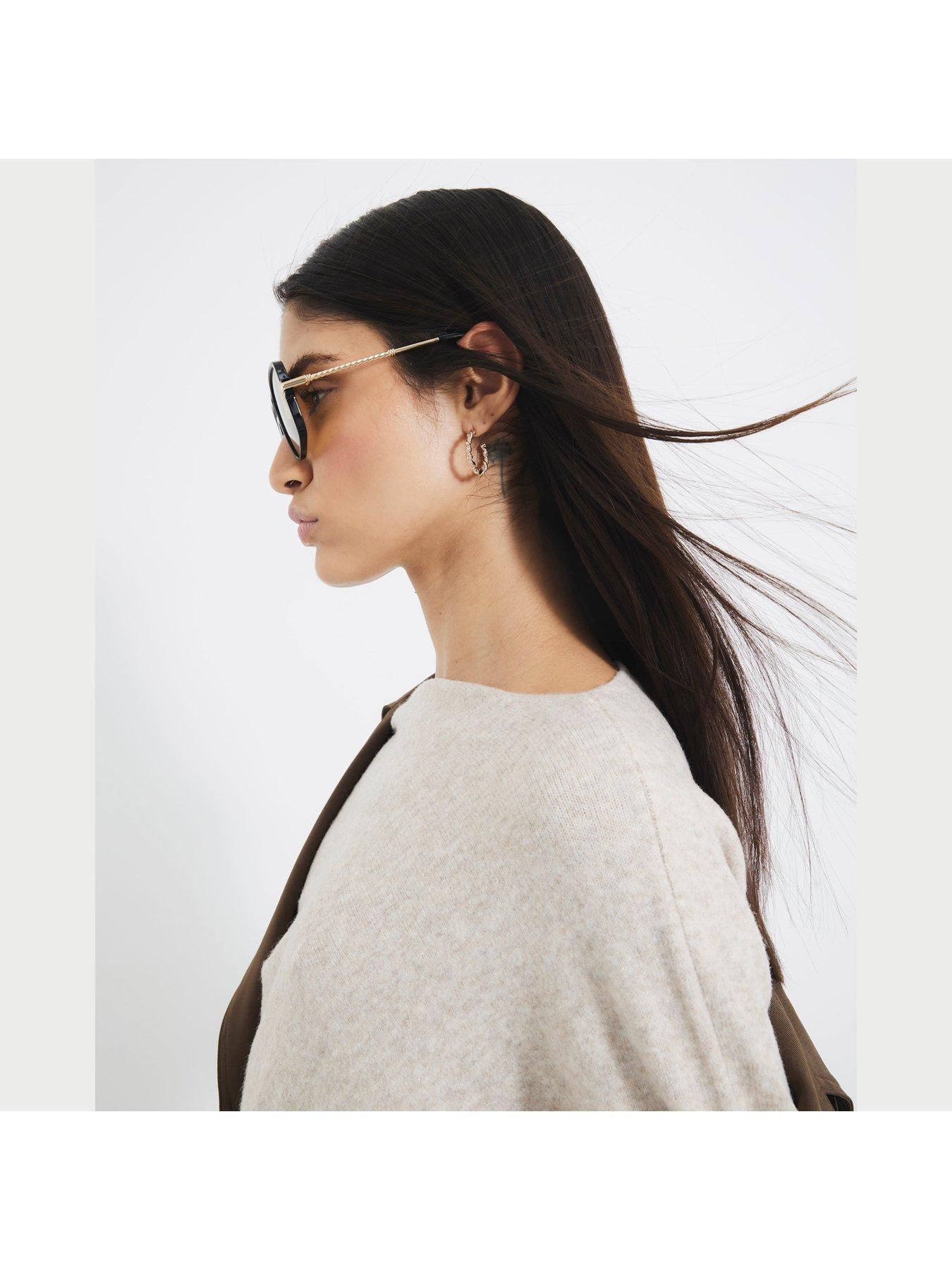  image of river-island-off-the-shoulder-jumper-beige