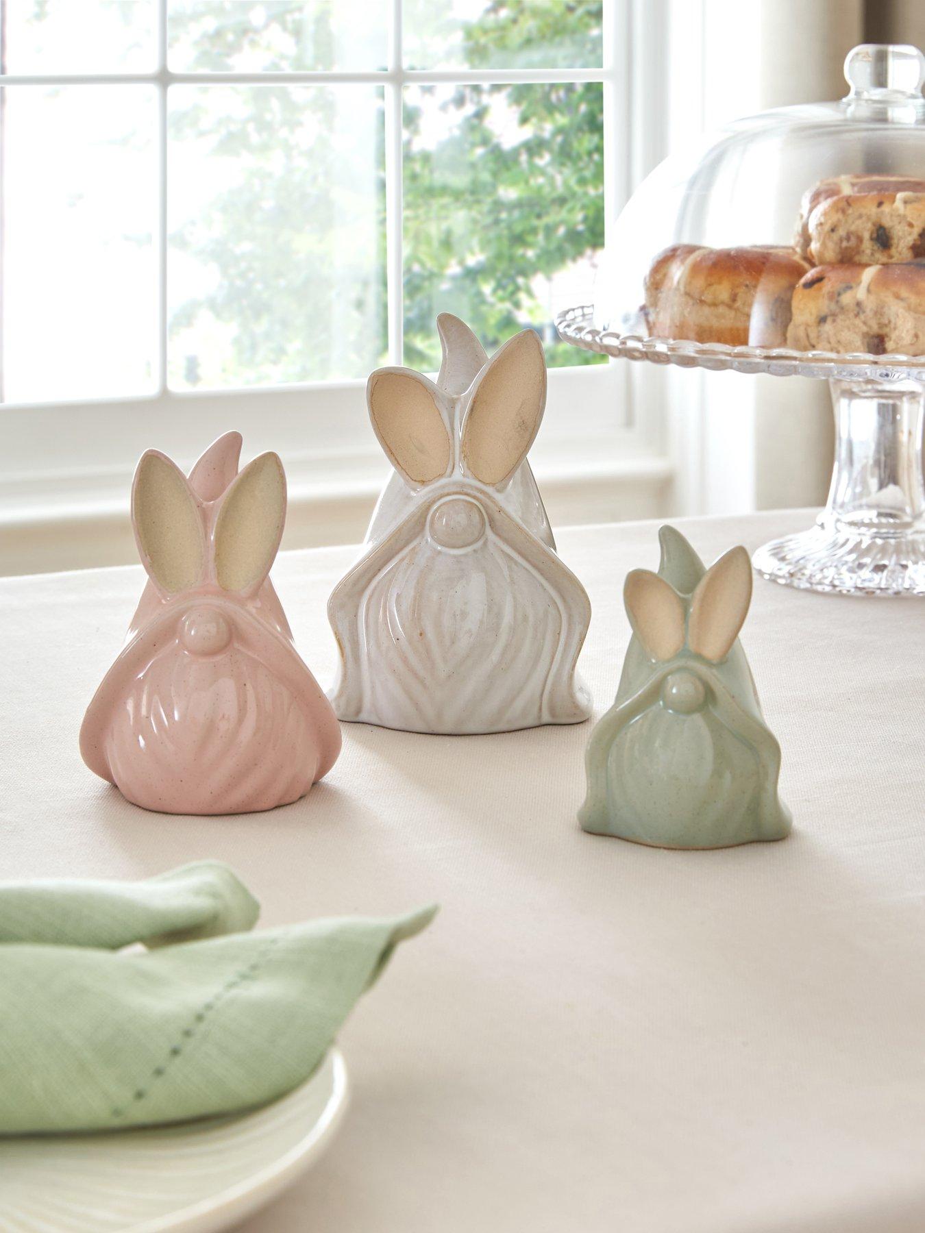 undefined Set of 3 Porcelain Rabbit Spring/Easter Gonks