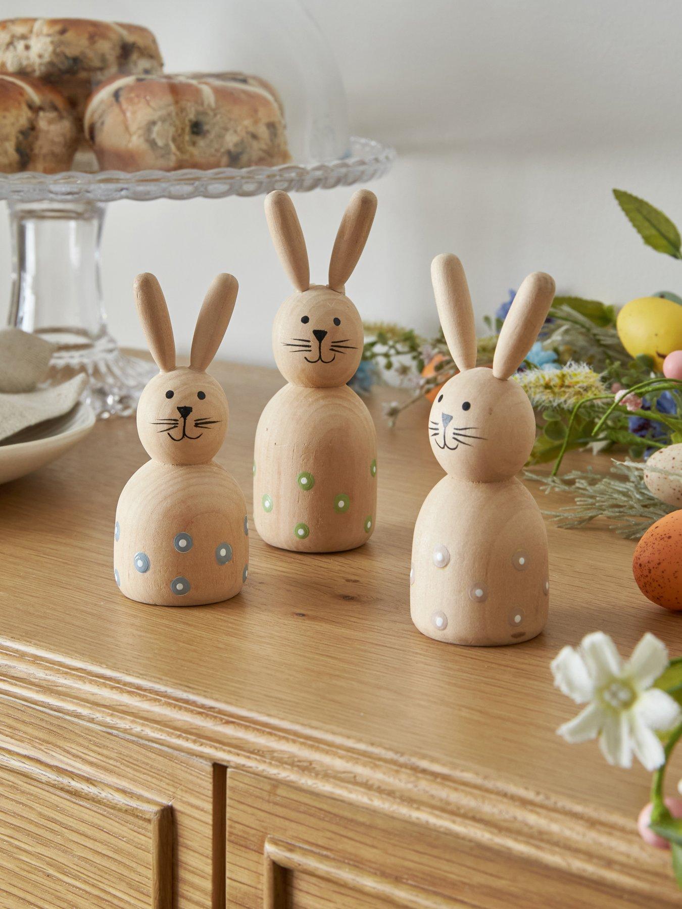 Image 1 of 5 of Heaven Sends Wooden Bunny Family