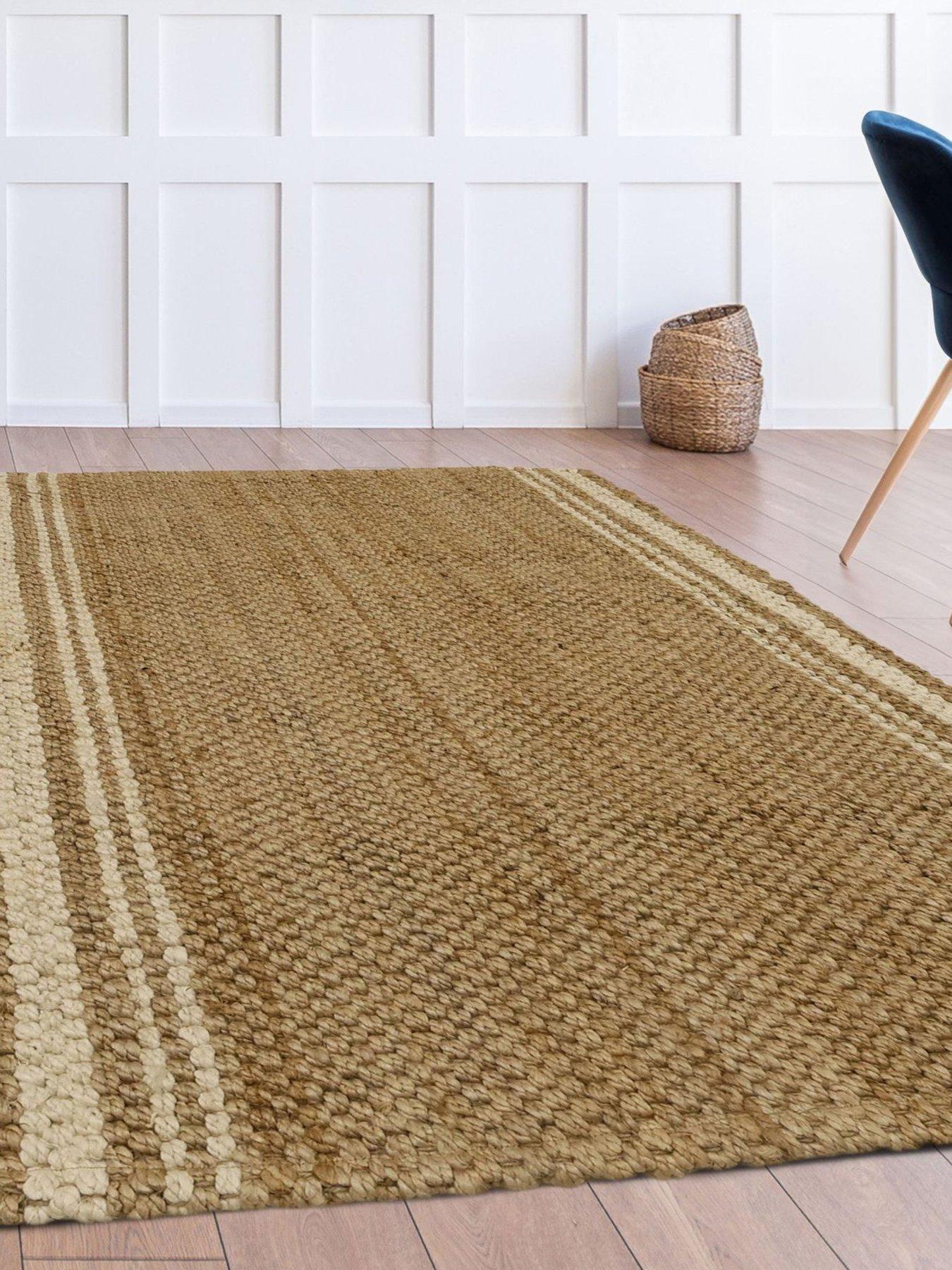 The Very Collection Jute Stripe Rug - Natural
