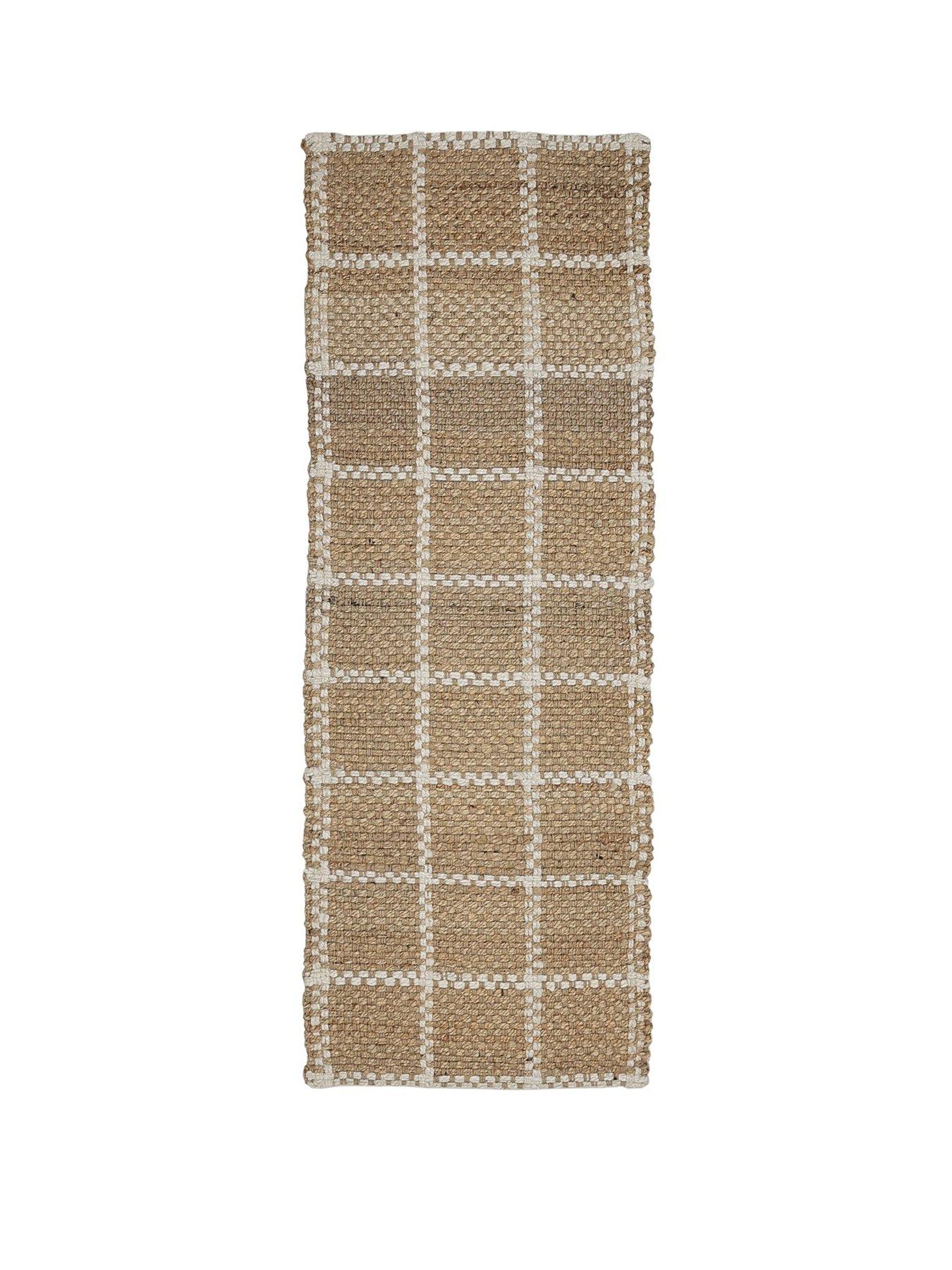 stillFront image of the-very-collection-jute-check-runner-natural