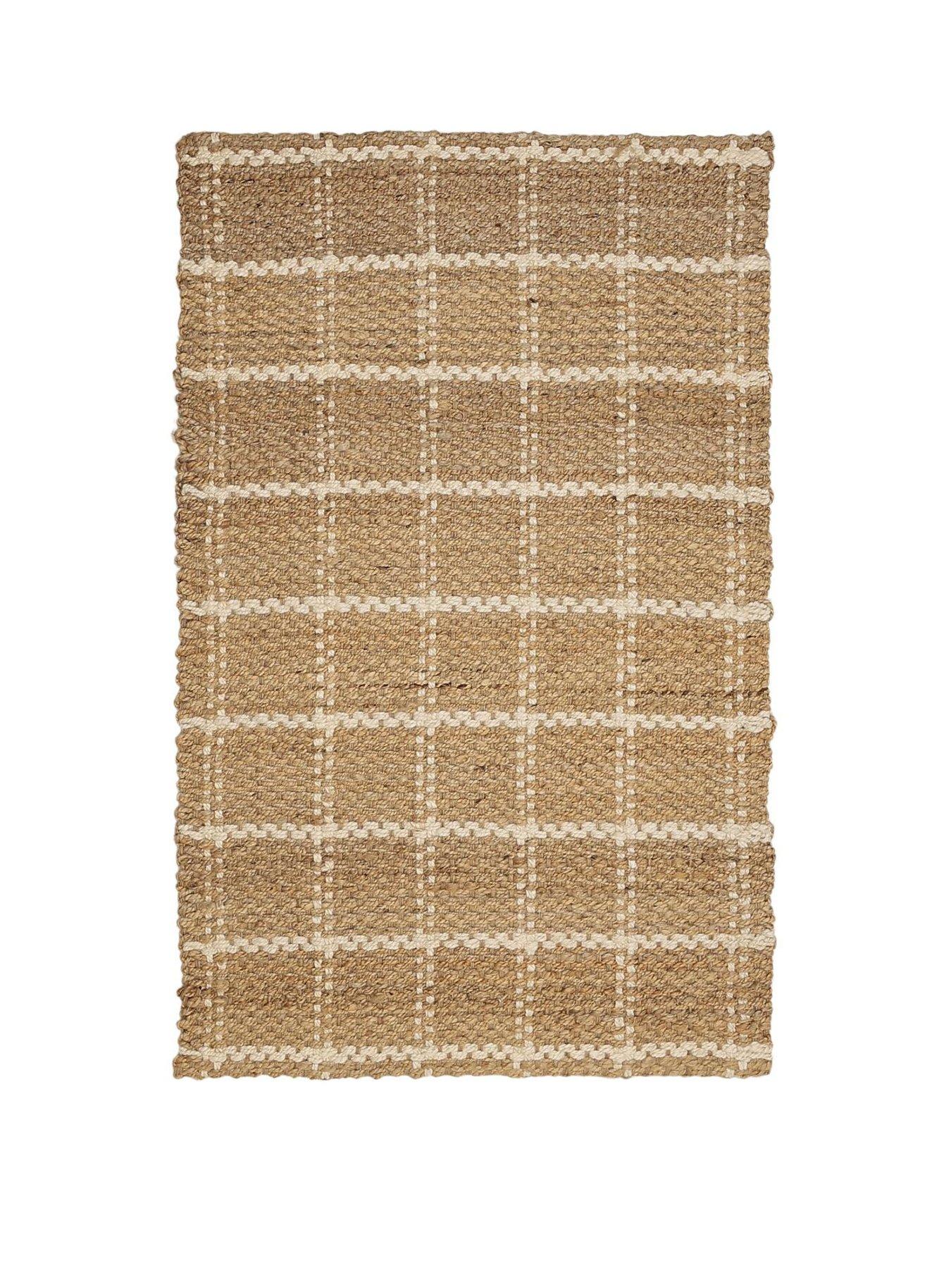 Image 2 of 4 of The Very Collection Jute Check Rug - Natural