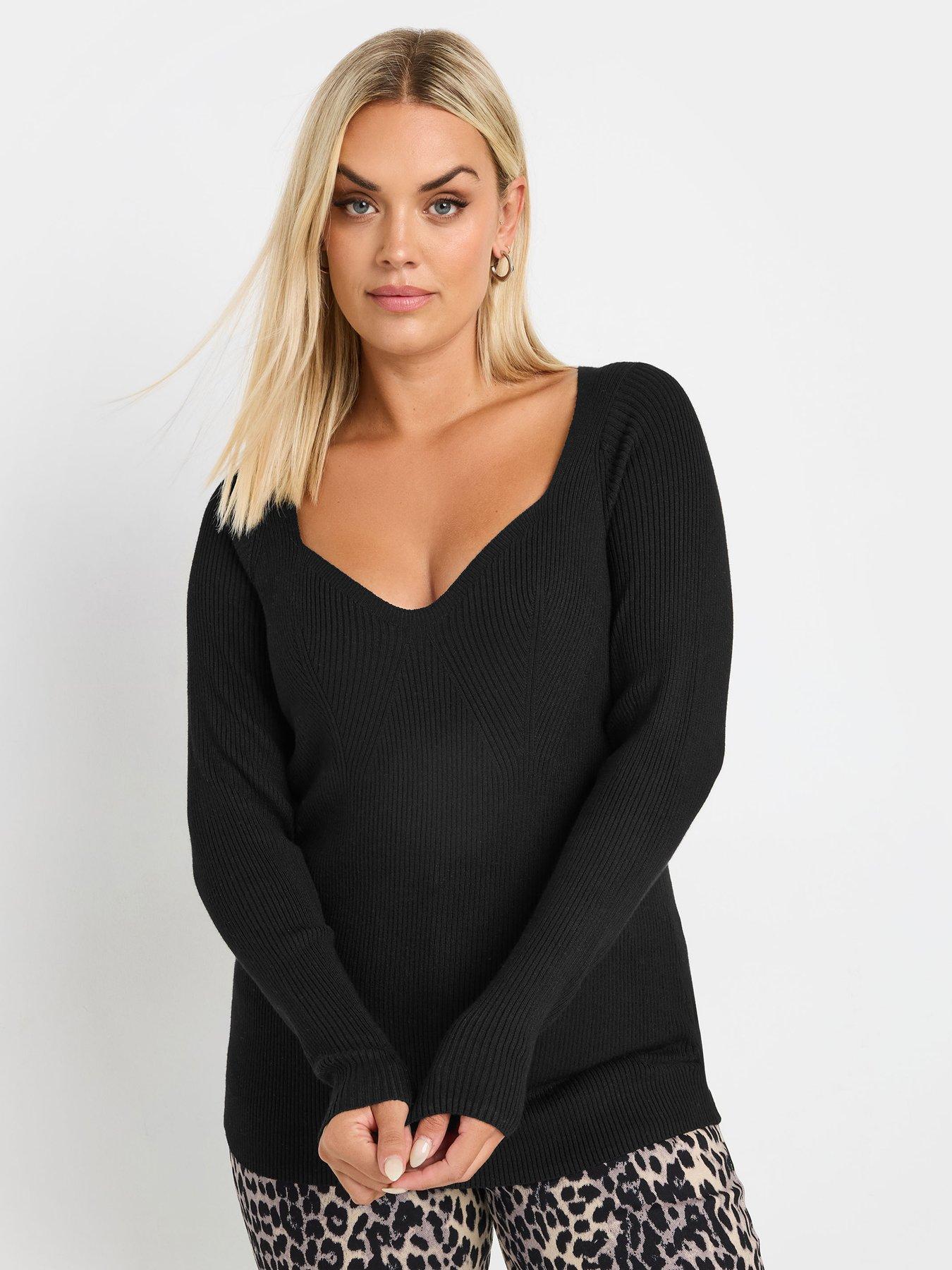 undefined Curve Ribbed Jumper - Black