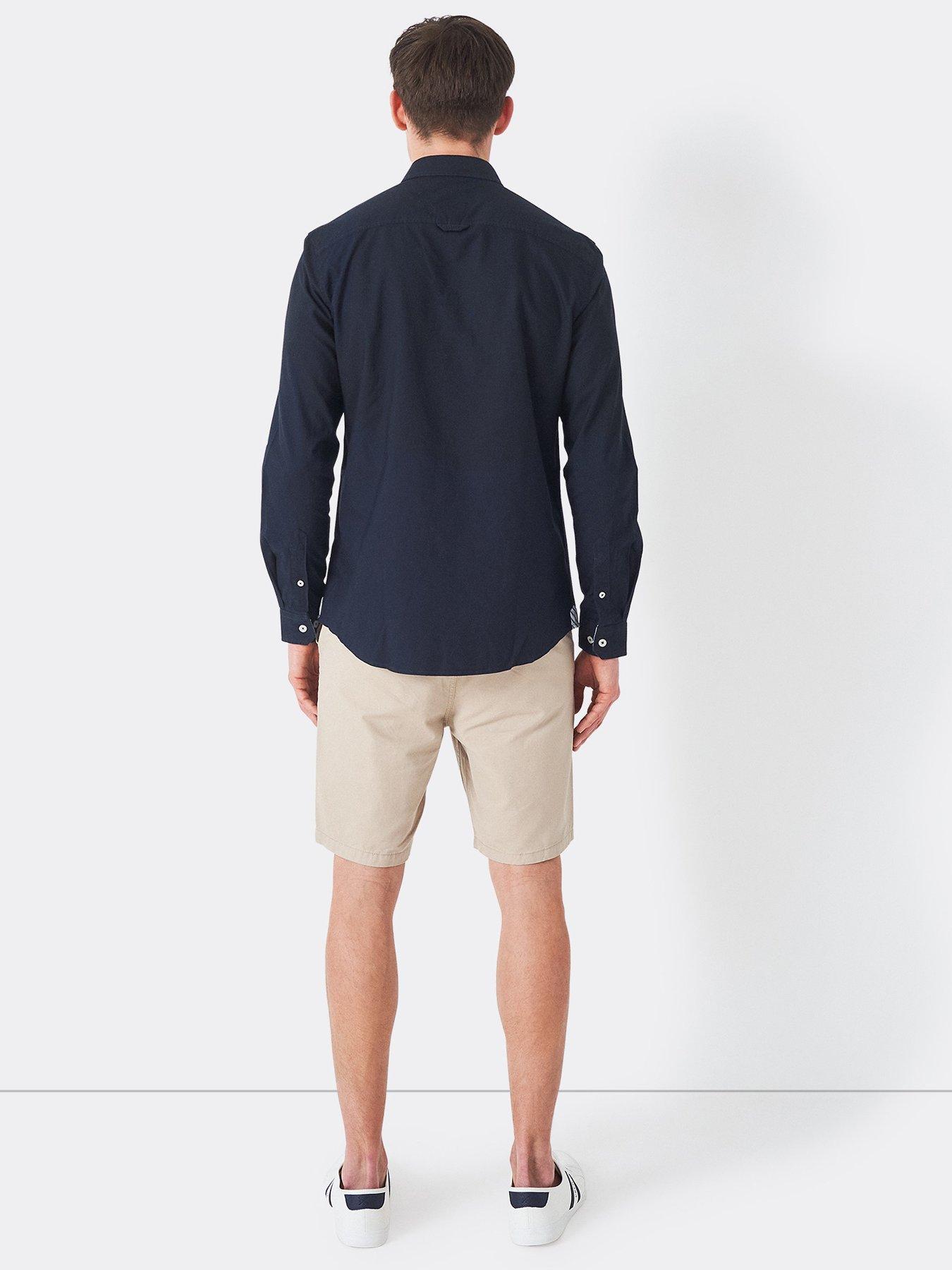  image of crew-clothing-slim-fit-long-sleeve-oxford-shirt-navy