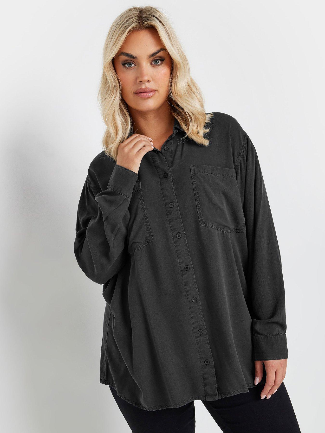 undefined Curve Chambray Shirt - Grey