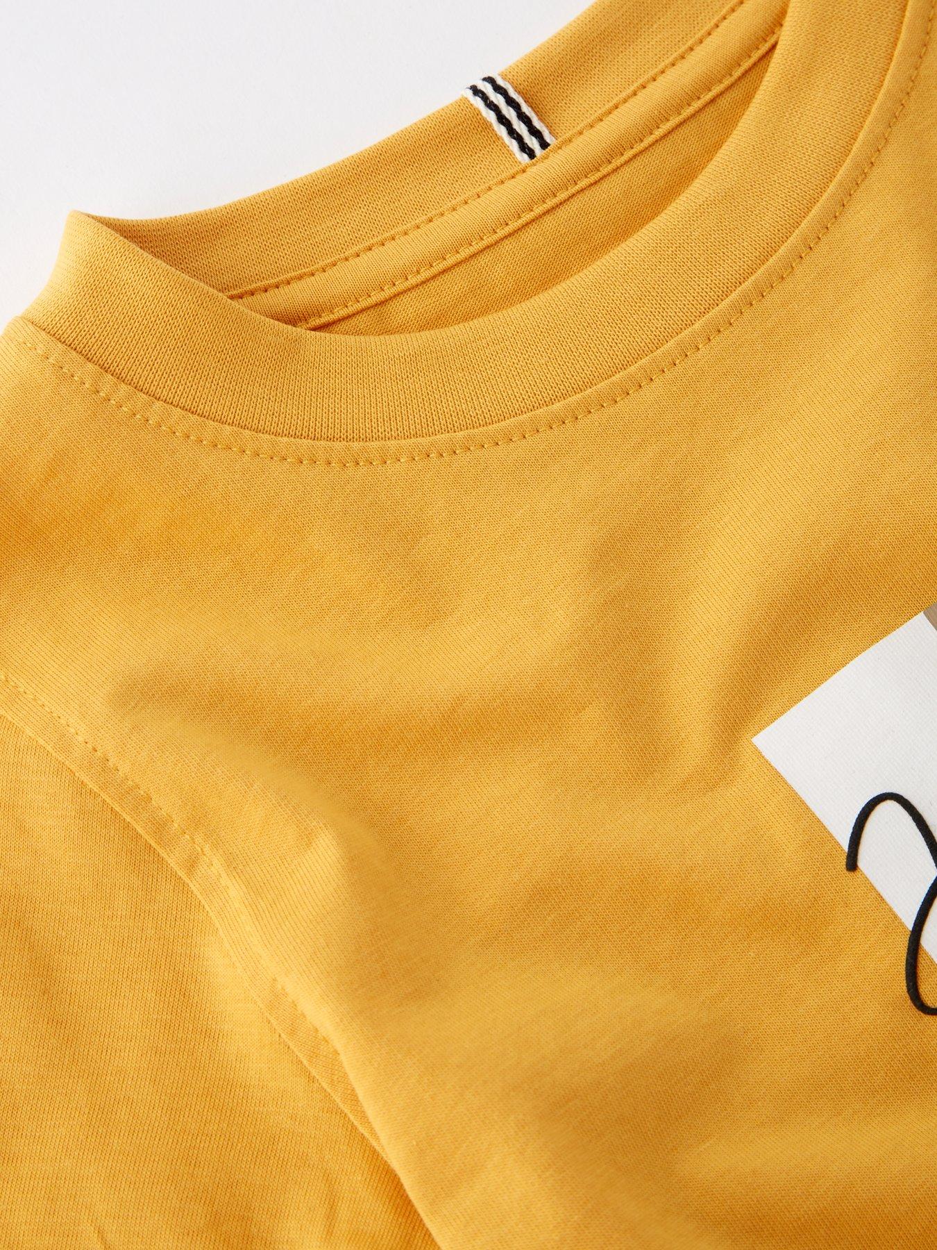  image of jack-jones-mini-younger-boys-frederiksberg-script-short-sleeve-t-shirt-yellow