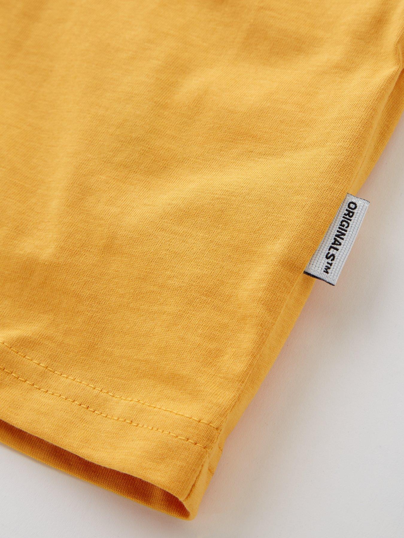  image of jack-jones-mini-younger-boys-frederiksberg-script-short-sleeve-t-shirt-yellow