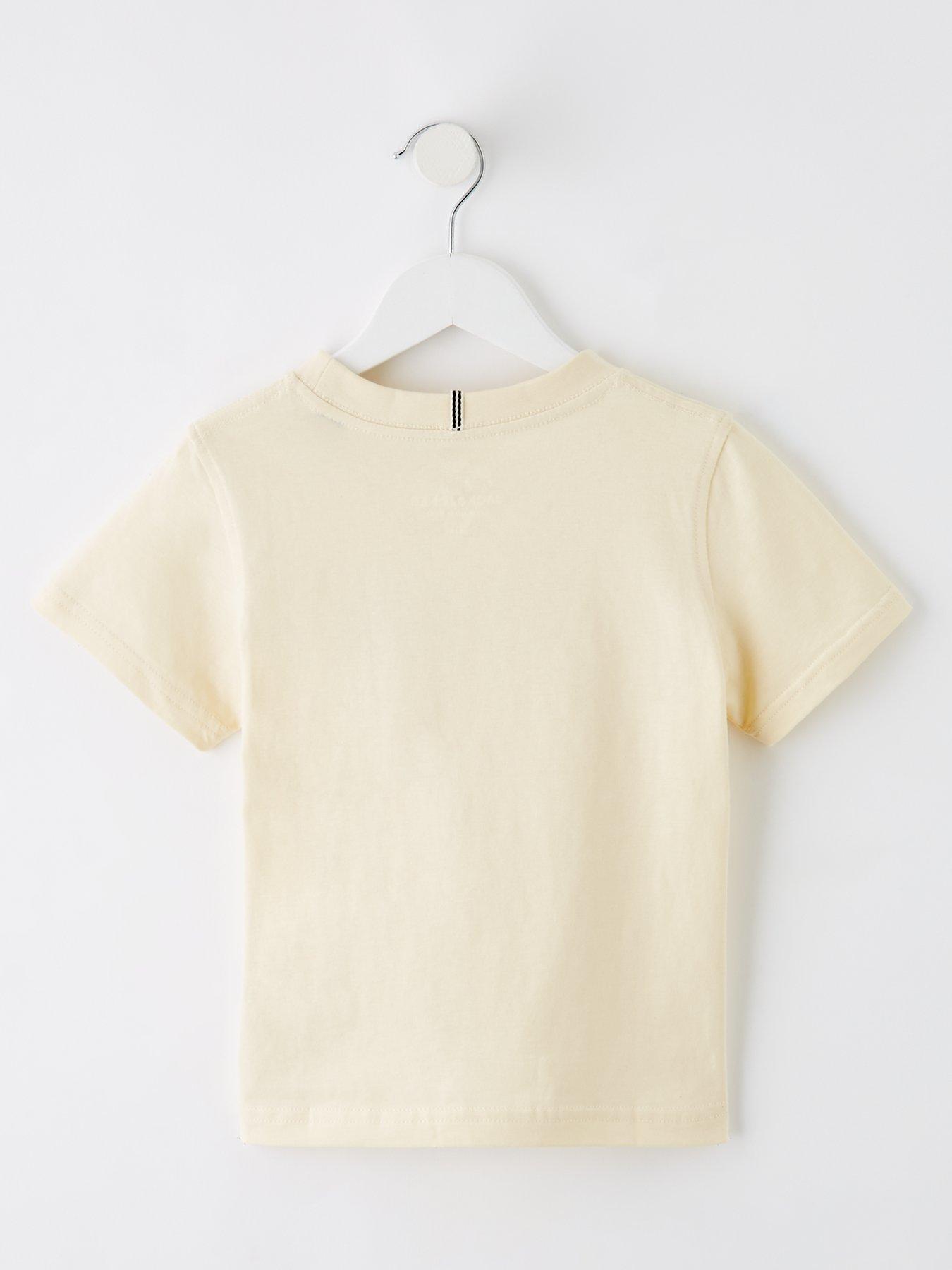  image of jack-jones-mini-younger-boys-frederiksberg-script-short-sleeve-t-shirt-cream