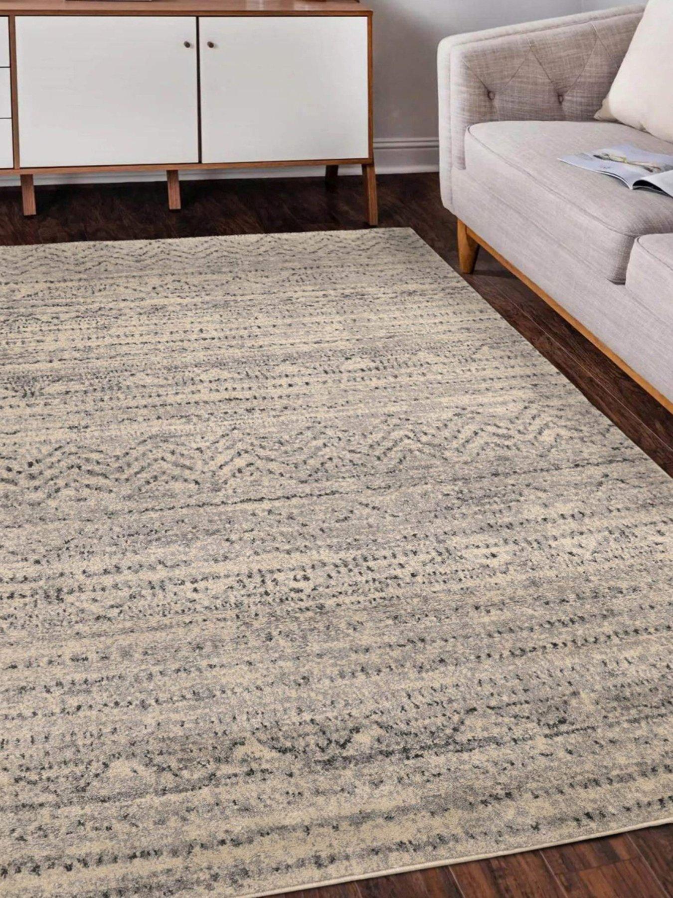 Image 1 of 3 of Freya Patterned Grey Rug