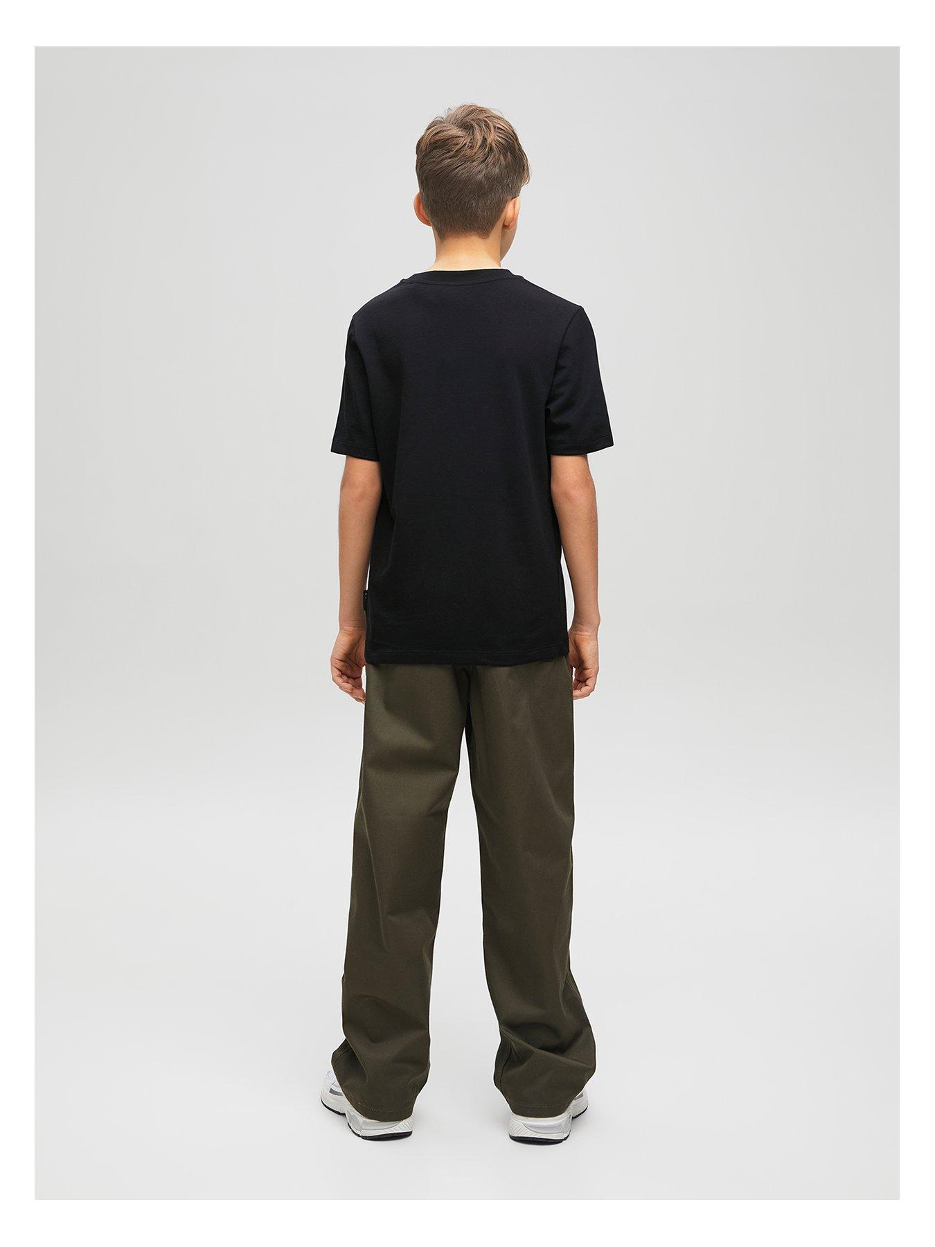  image of jack-jones-junior-boys-fusion-full-branding-short-sleeve-t-shirt-black