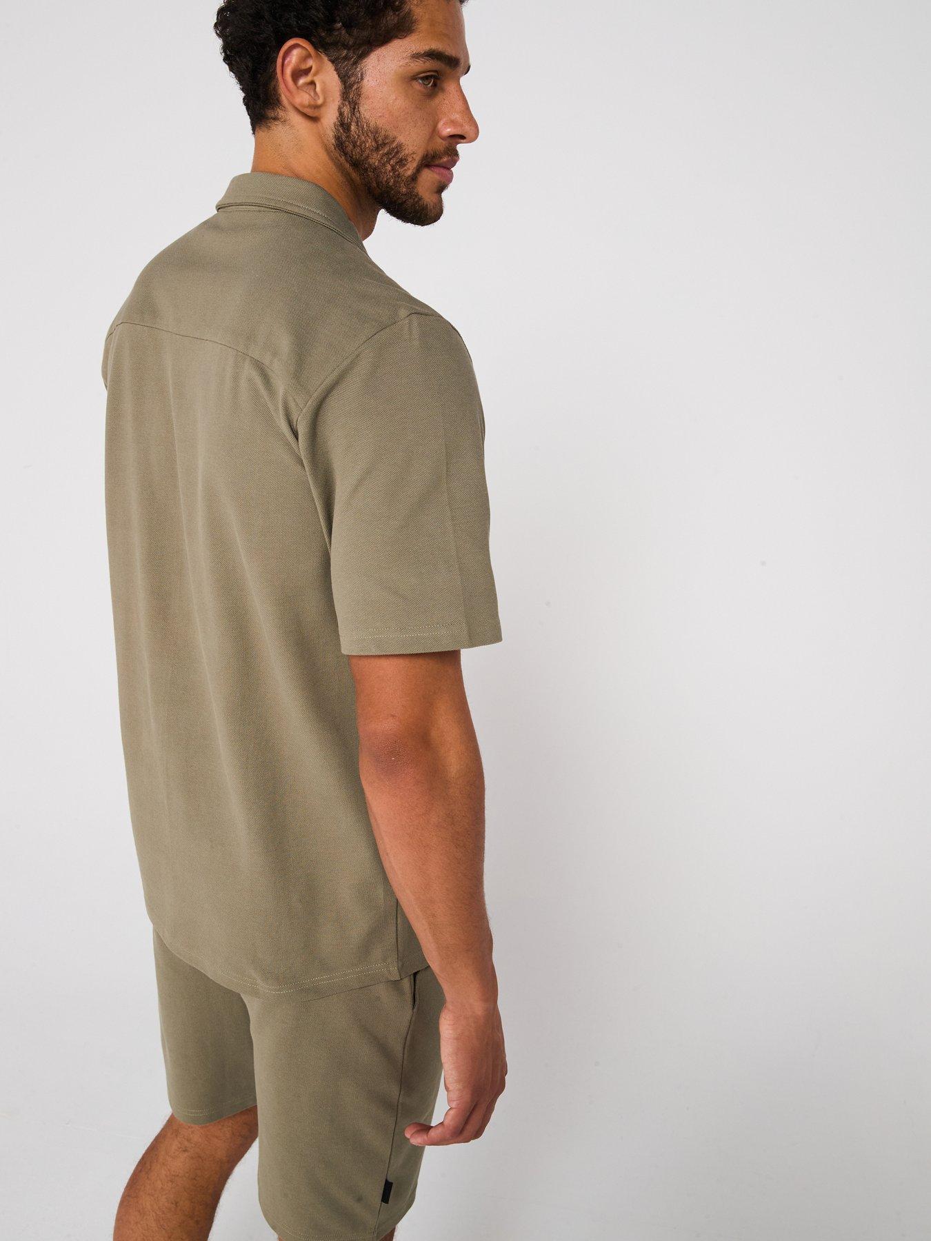 Image 2 of 5 of Ellesse Mens Very Exclusive Finita Shirt and Short Set - Khaki