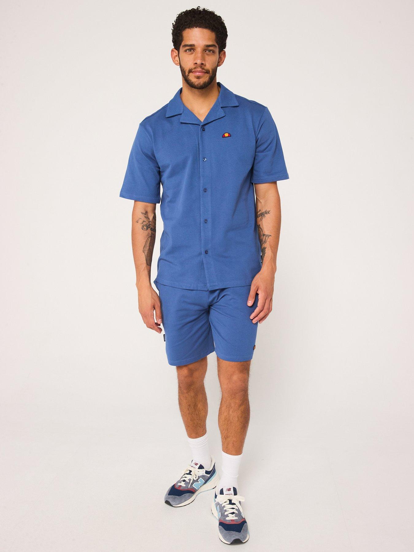 Image 1 of 5 of Ellesse Mens Very Exclusive Finita Shirt &amp; Short Set - Blue
