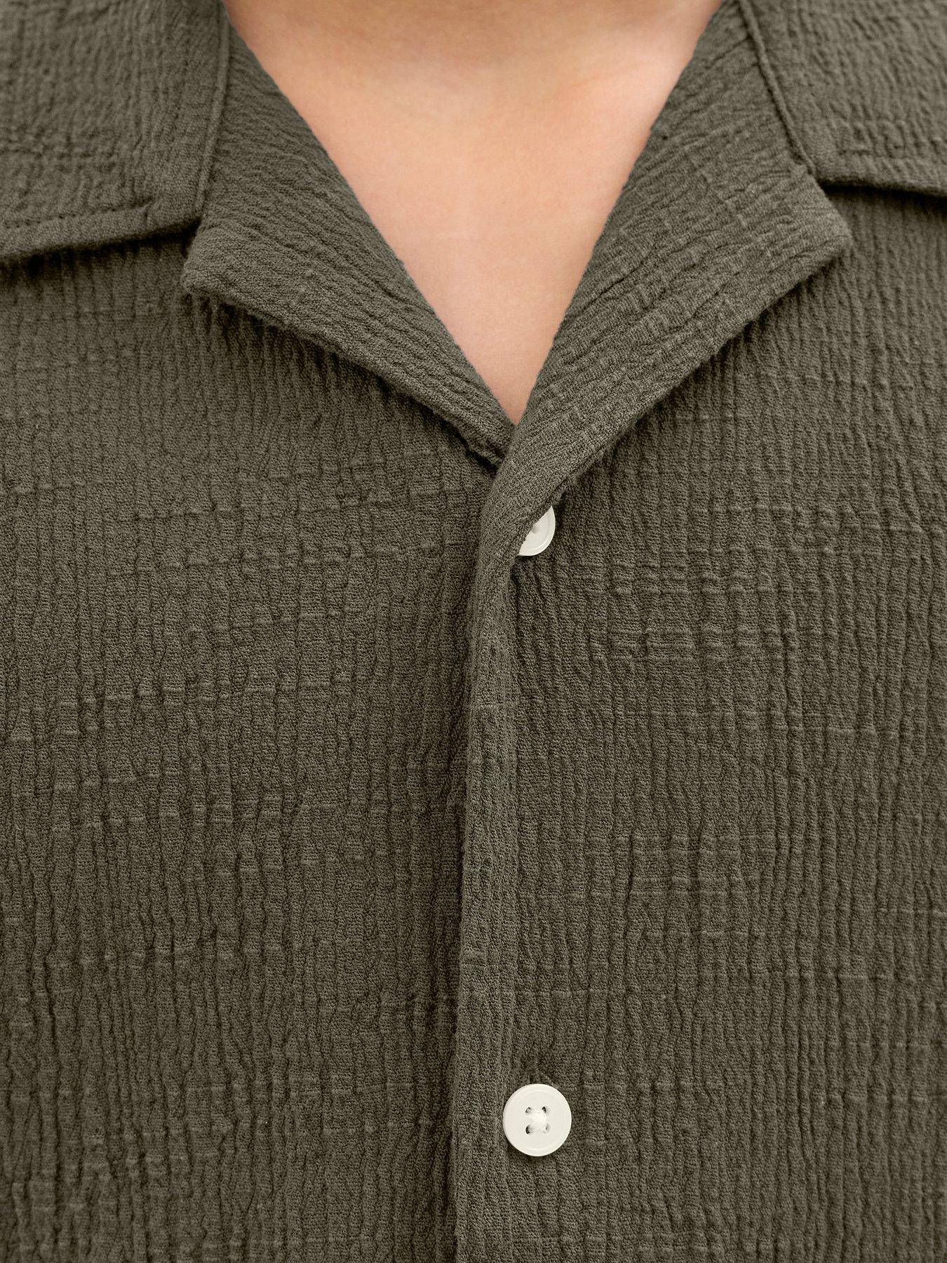 Image 4 of 6 of Jack & Jones Junior Boys Crinkle Co-ord Short Sleeve Shirt - Khaki