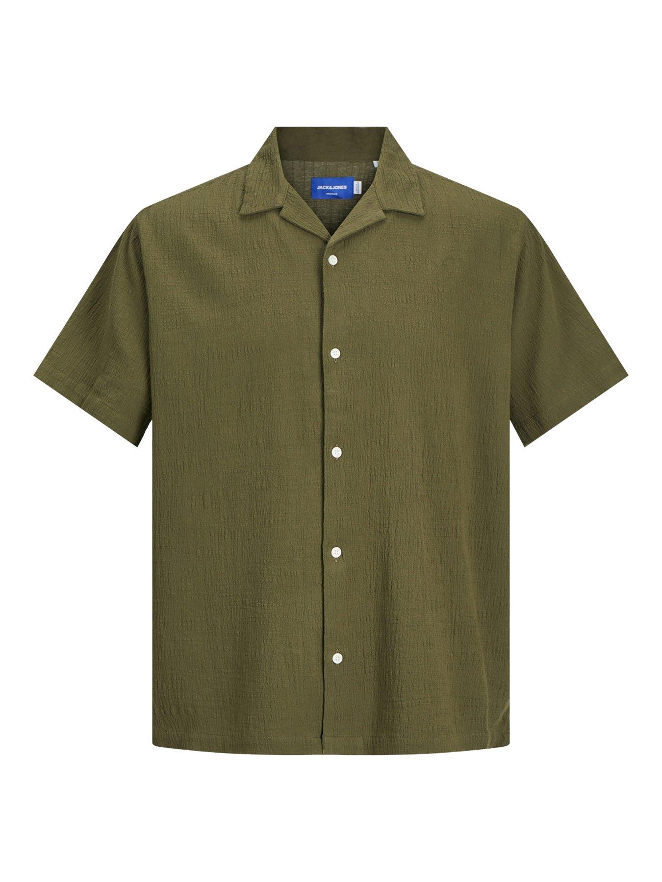 Image 6 of 6 of Jack & Jones Junior Boys Crinkle Co-ord Short Sleeve Shirt - Khaki