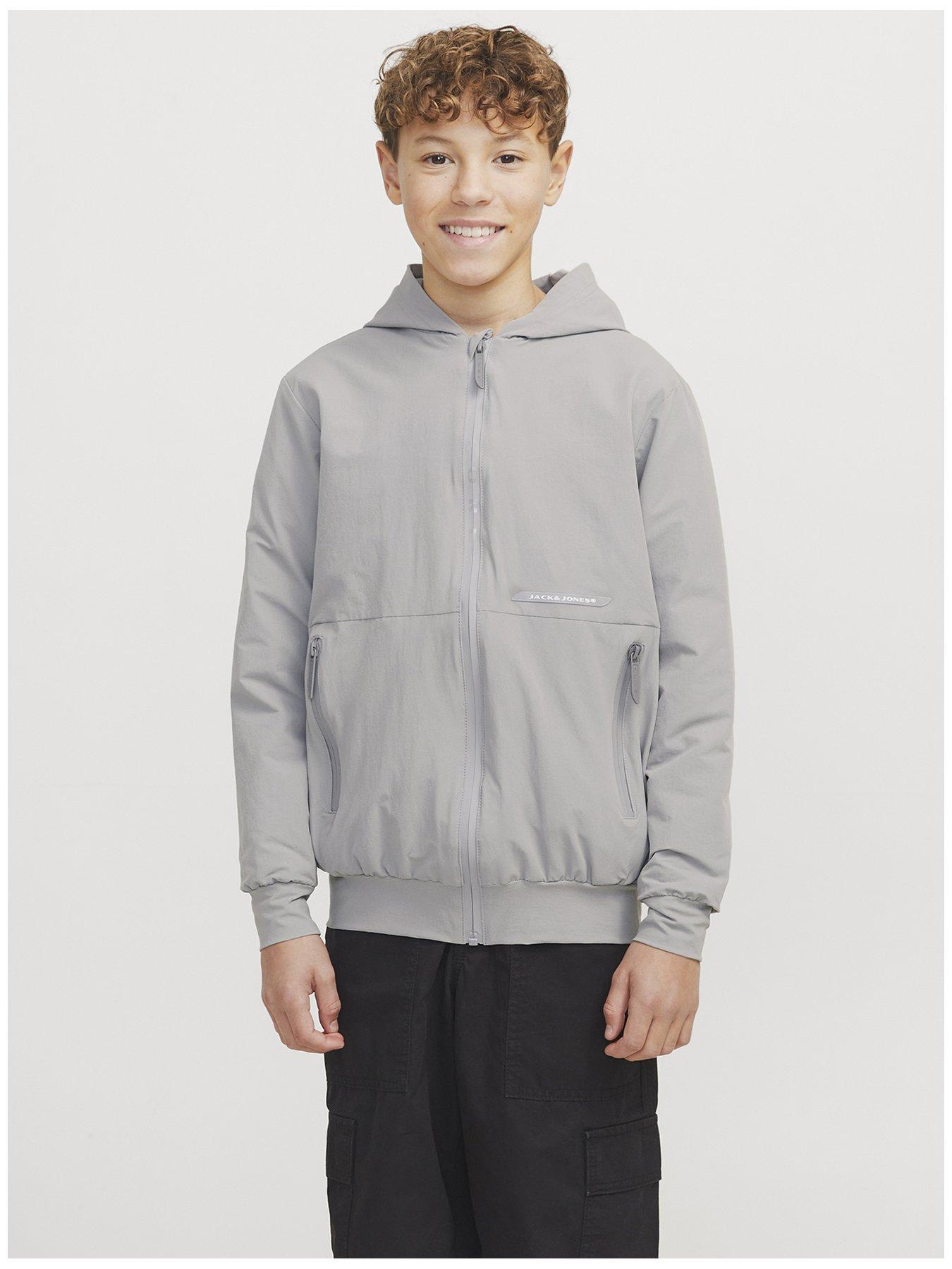 Jack & Jones Junior Boys Pacer Track Bomber Jacket - Grey