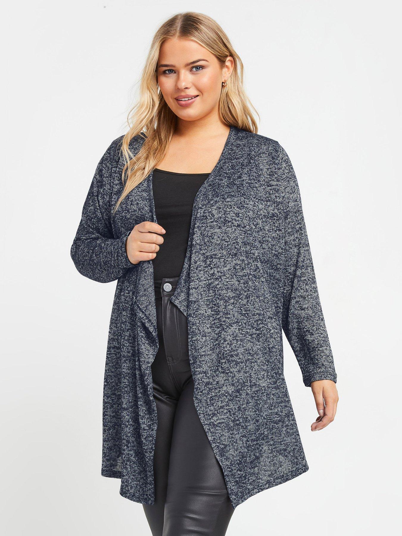 yours-curve-waterfall-soft-feel-cardigan-blue