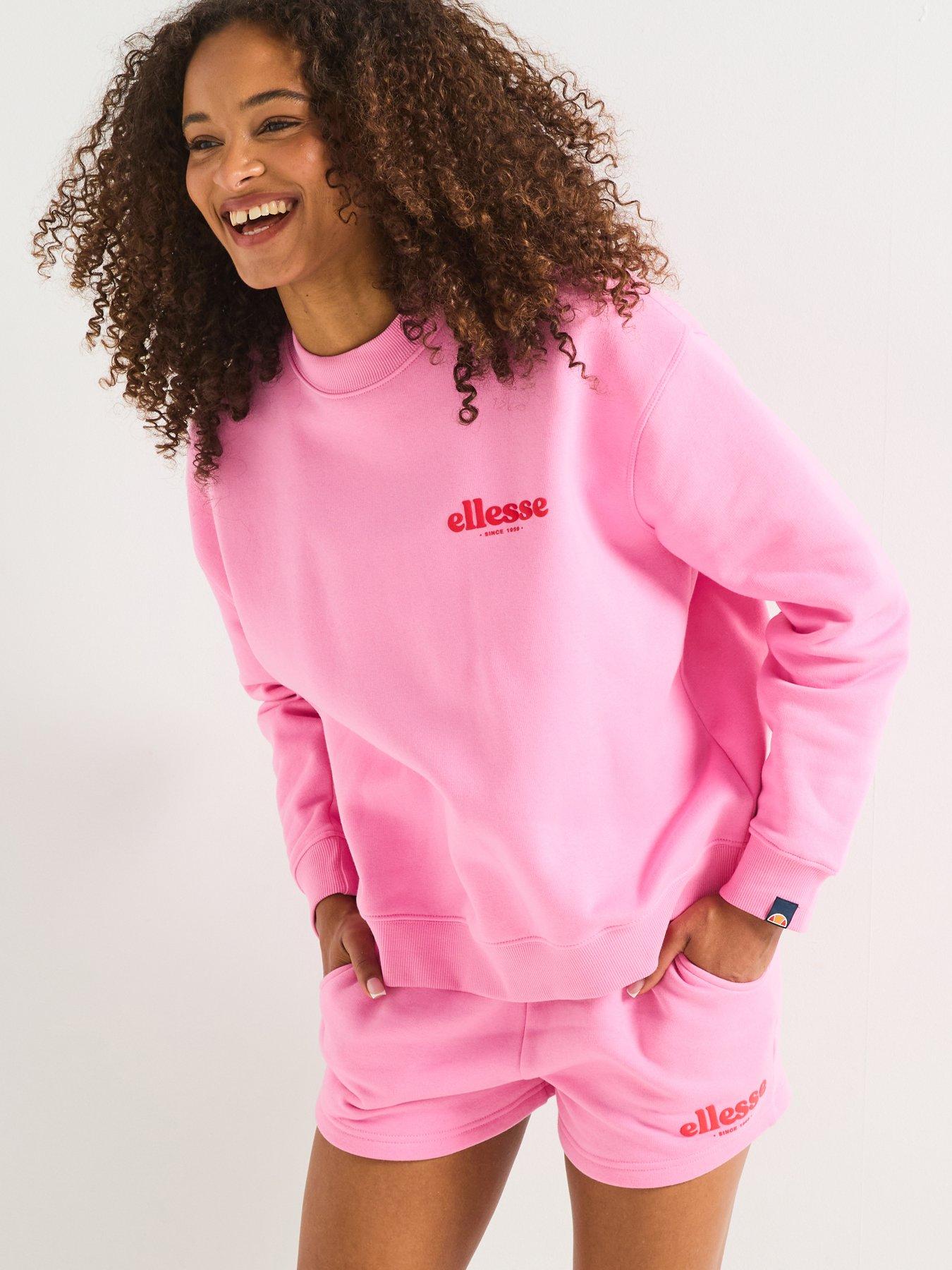 Ellesse Womens Very Exclusive Holmrook Sweatshirt  &  Short Set - Pink