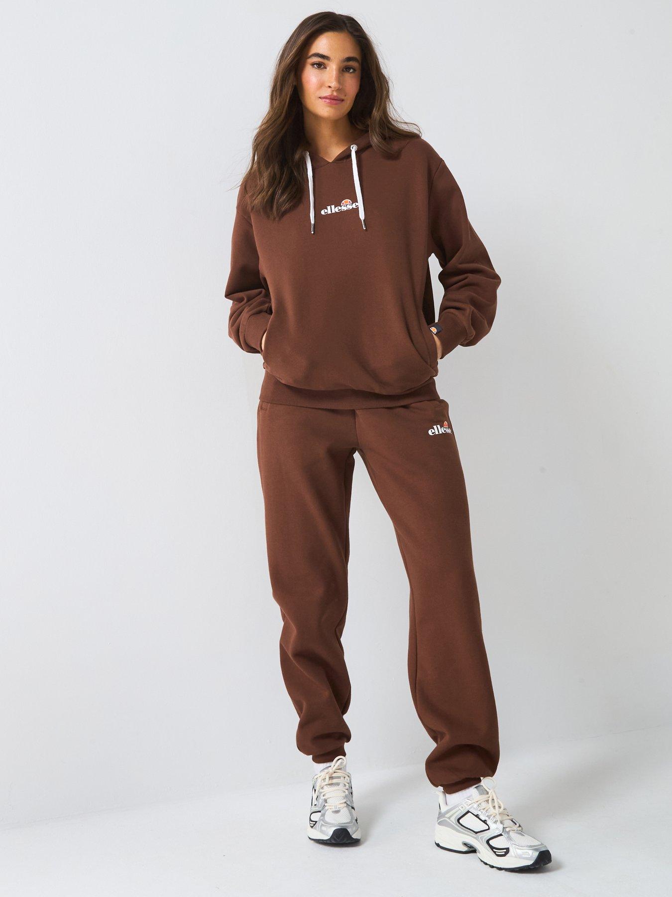 front image of ellesse-womens-very-exclusive-relsin-tracksuit-brown