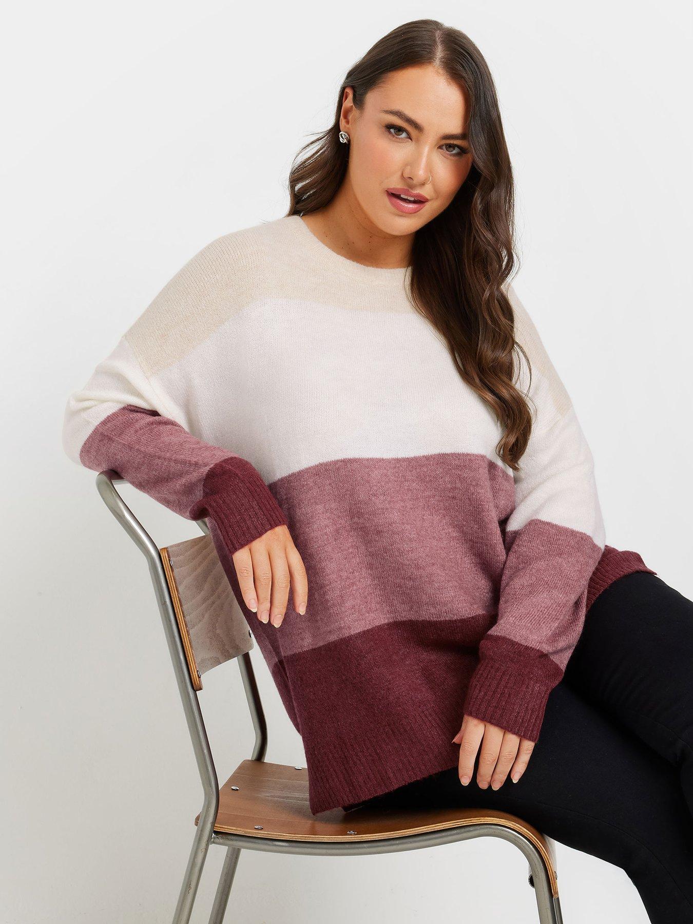 undefined Curve Colourblock Jumper - Pink