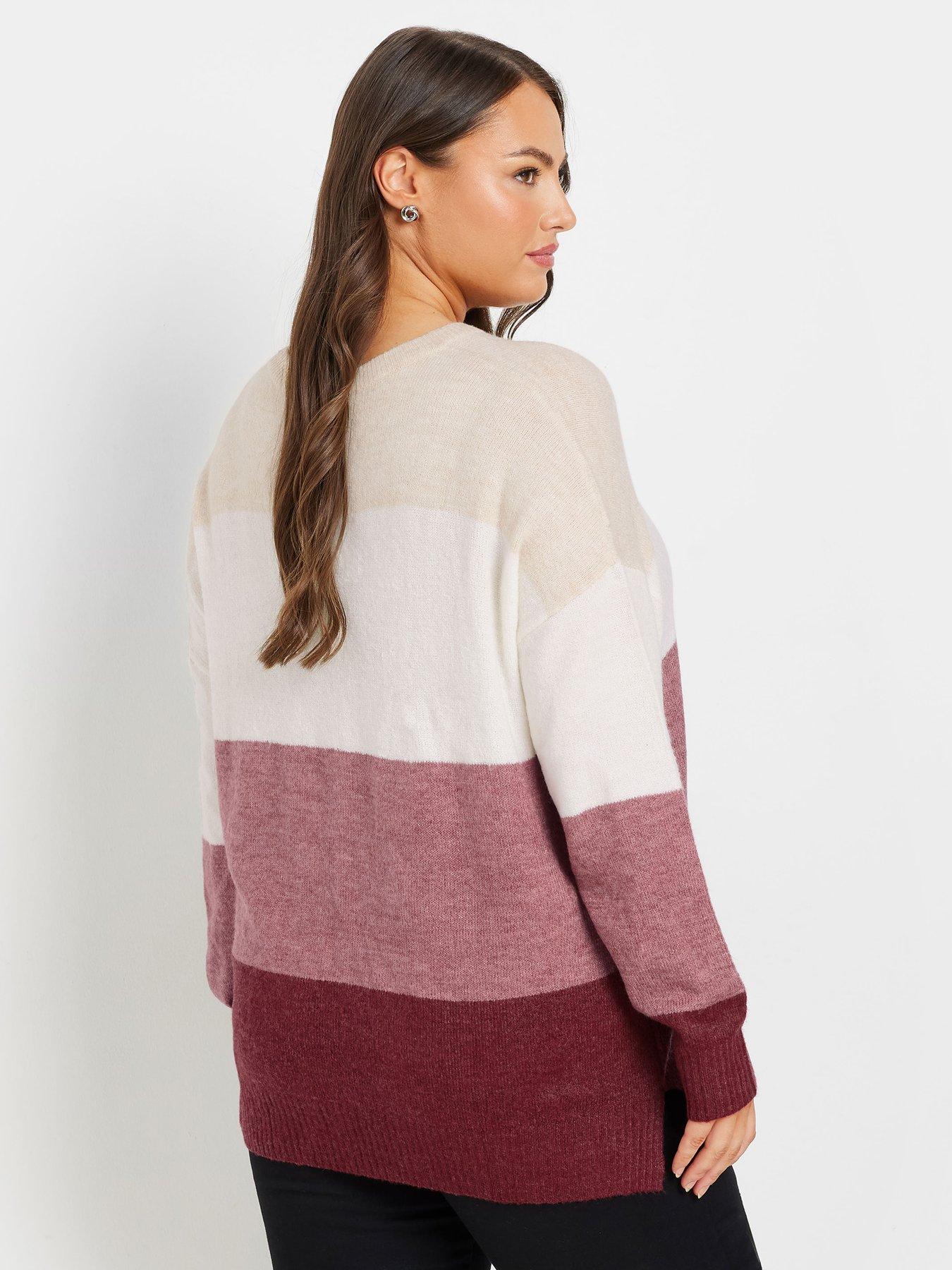 Image 2 of 4 of Yours Curve Colourblock Jumper - Pink