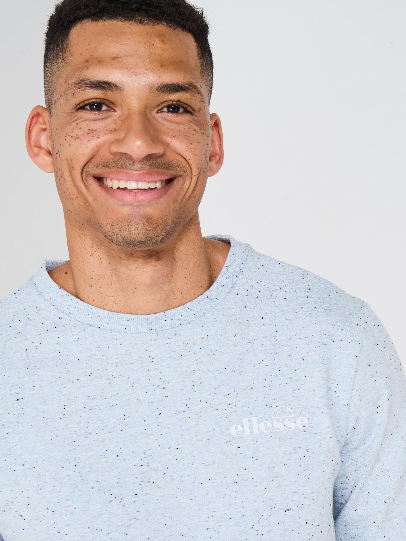  image of ellesse-mens-very-exclusive-miscuglio-crew-and-short-set-blue-speckle