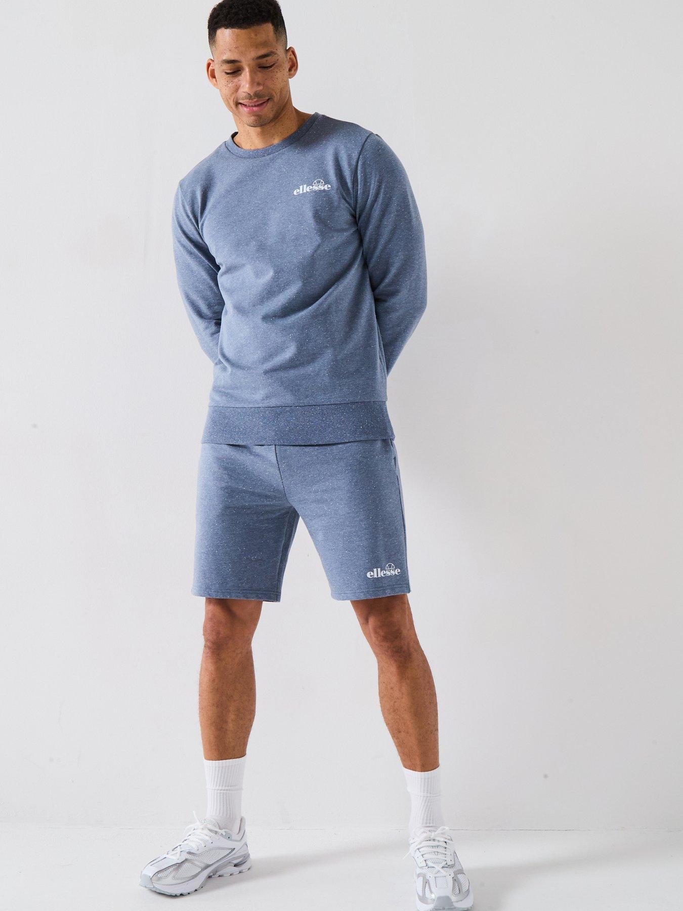 Image 1 of 6 of Ellesse Mens Very Exclusive Miscuglio Crew And Short Set - Speckle Blue